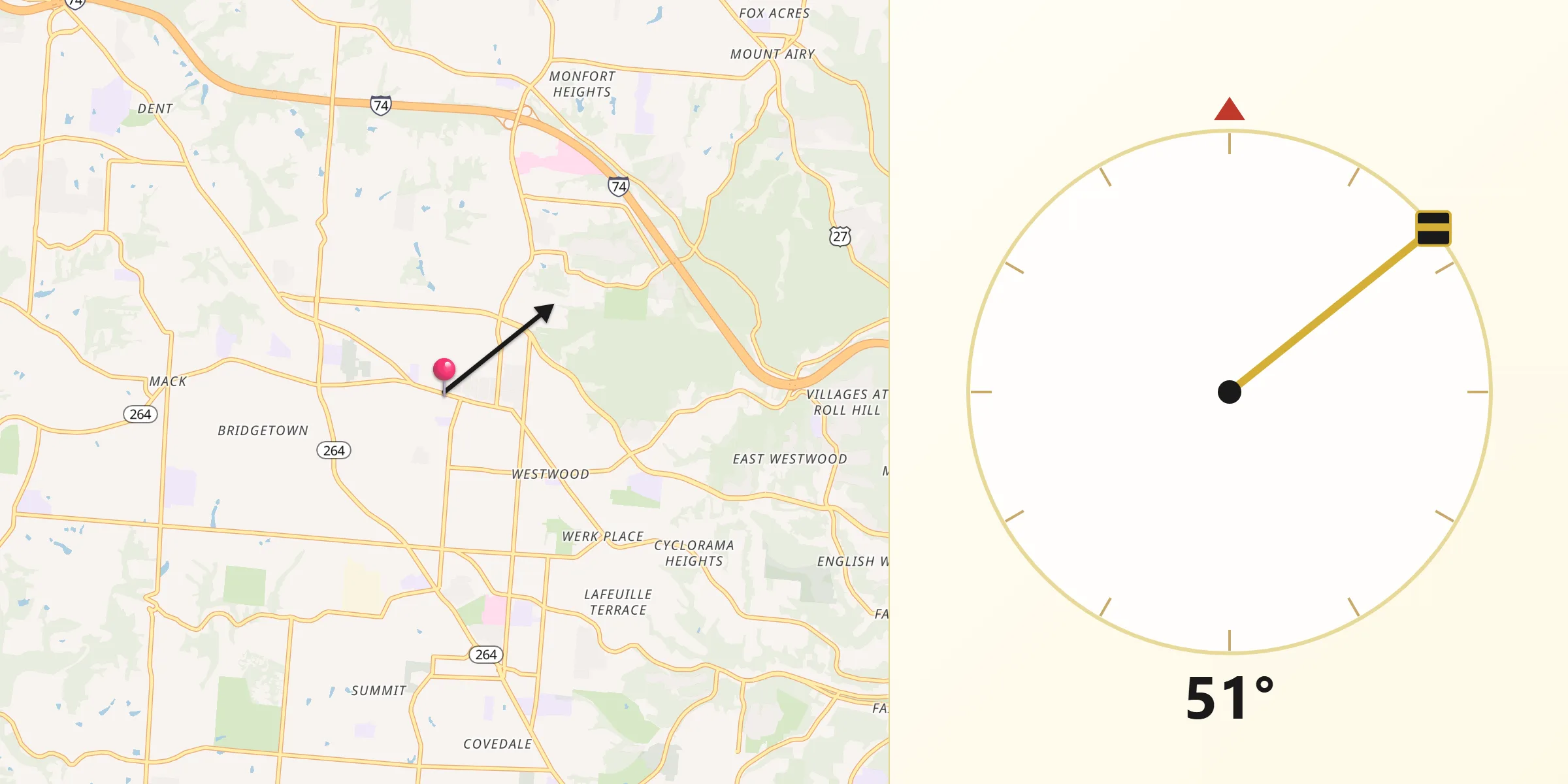 Qibla Direction from Cheviot