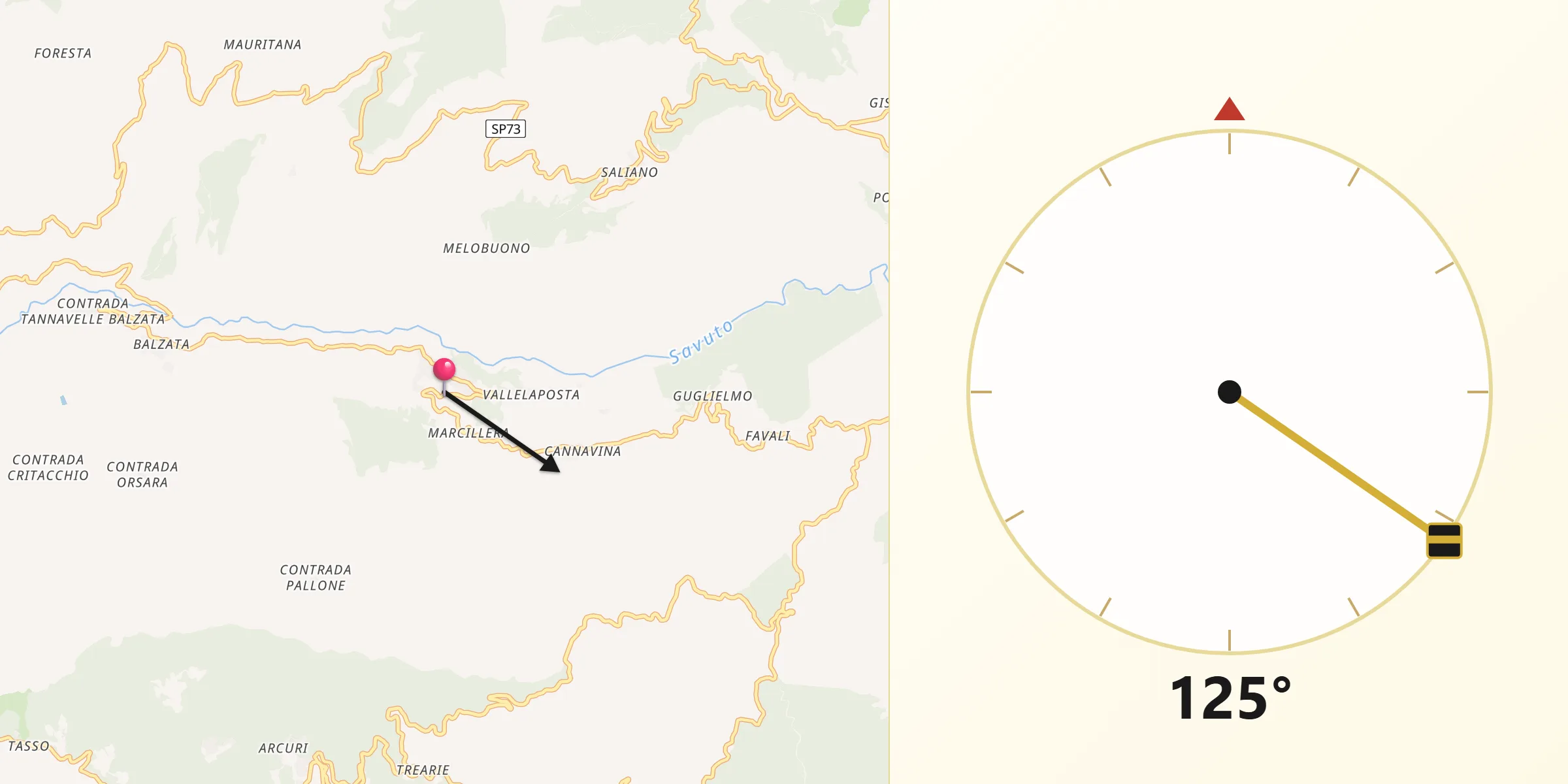 Direzione della Qibla da Parenti