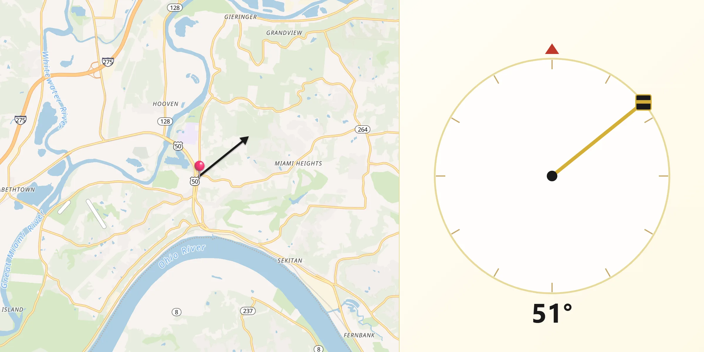 Qibla Direction from Cleves