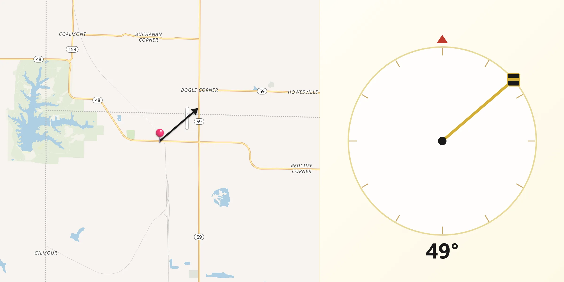 Qibla Direction from Jasonville