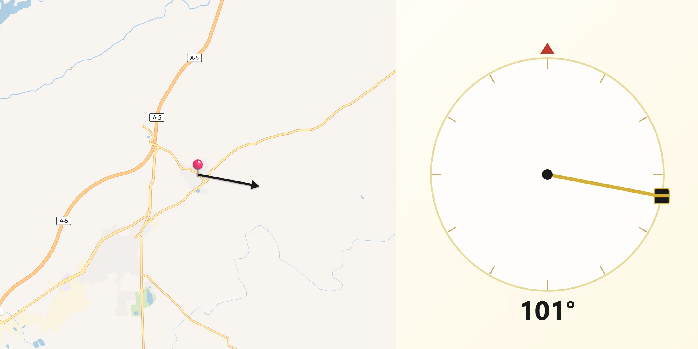 Dirección de la Qibla desde Escurial