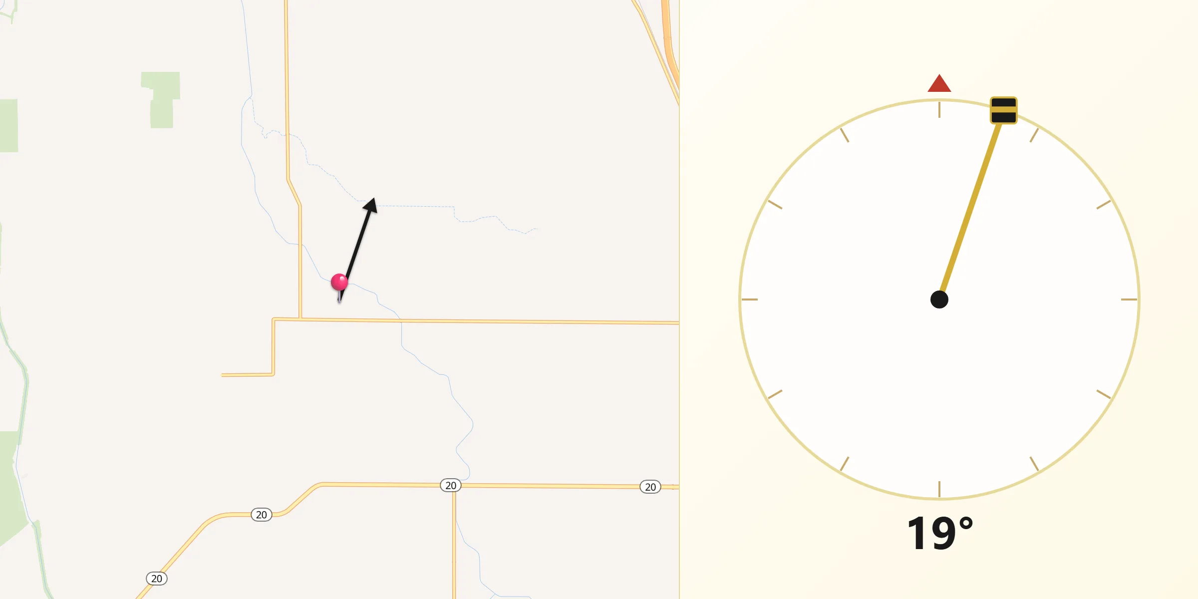 Qibla Direction from Colusa County