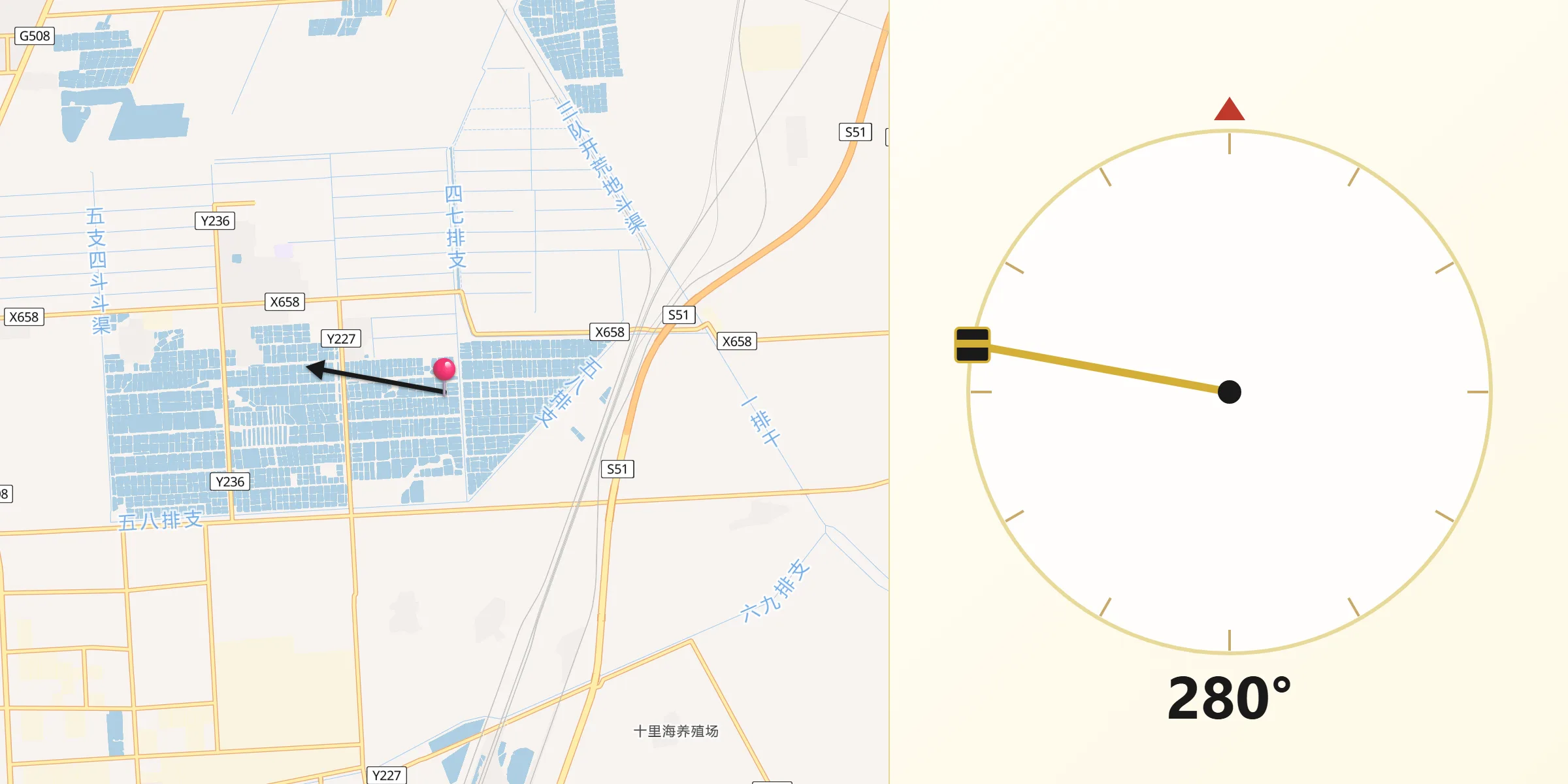 从五场六队朝向麦加的方向