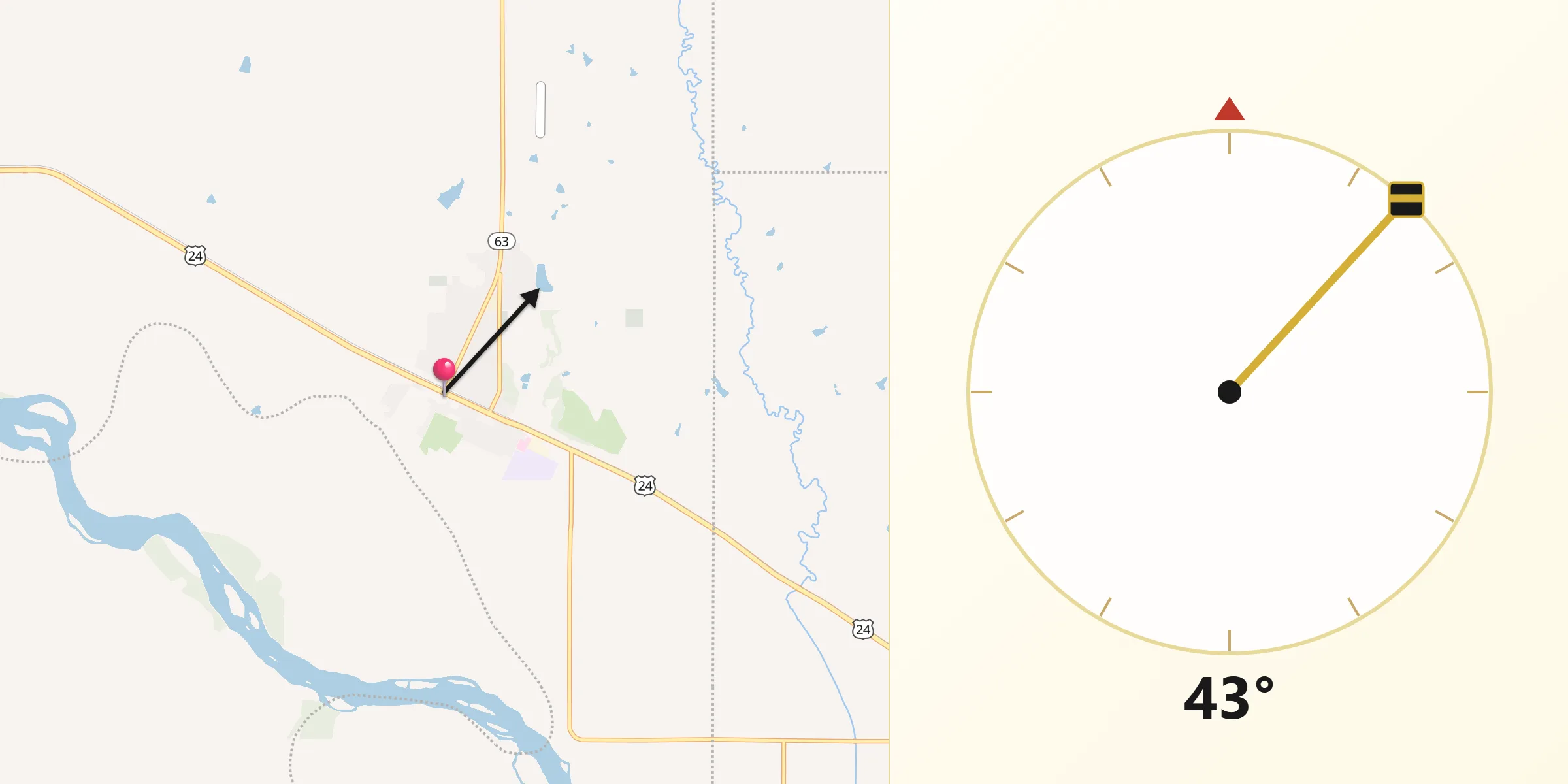Qibla Direction from Saint Marys