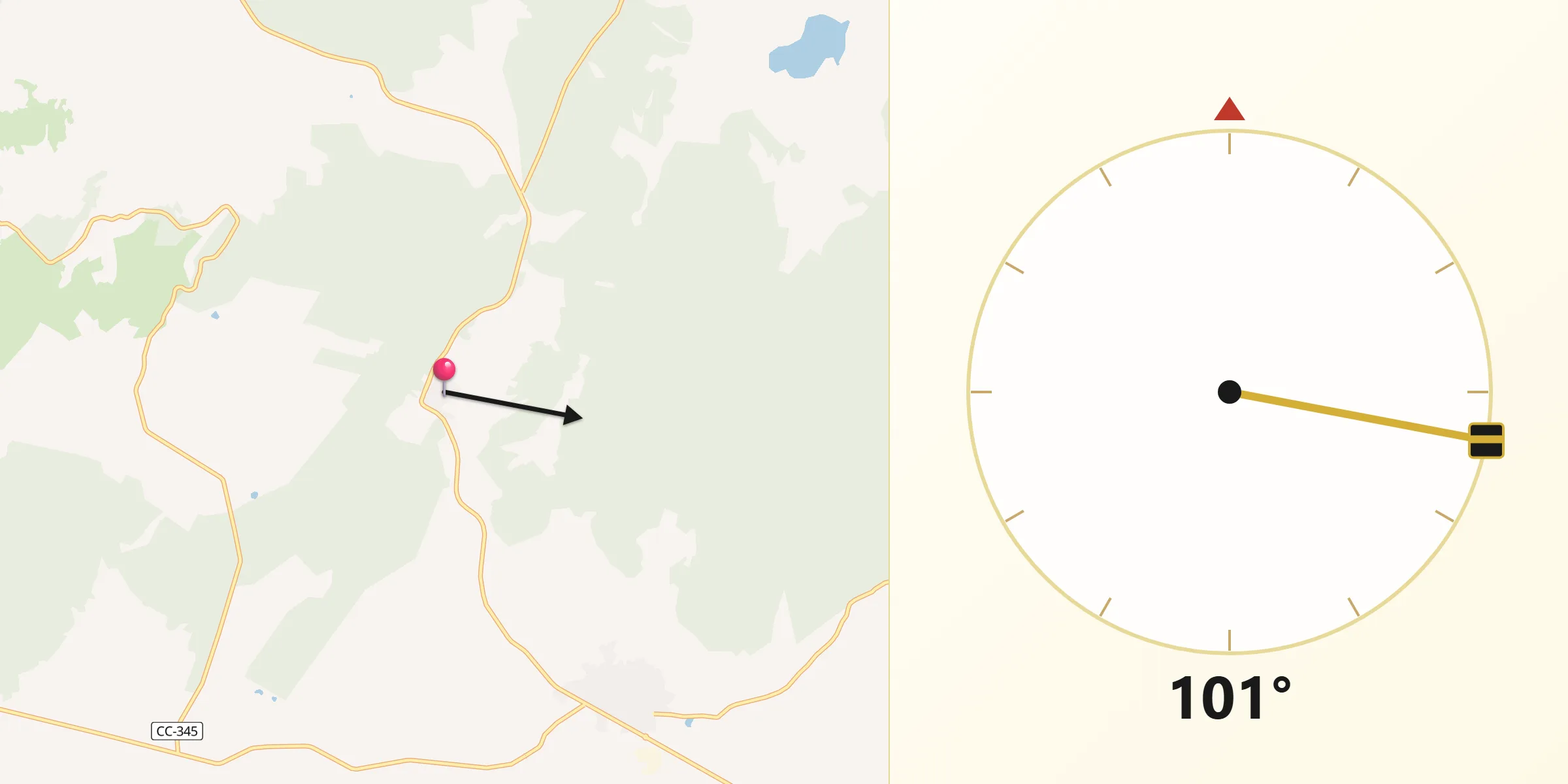 Dirección de la Qibla desde Valdemorales