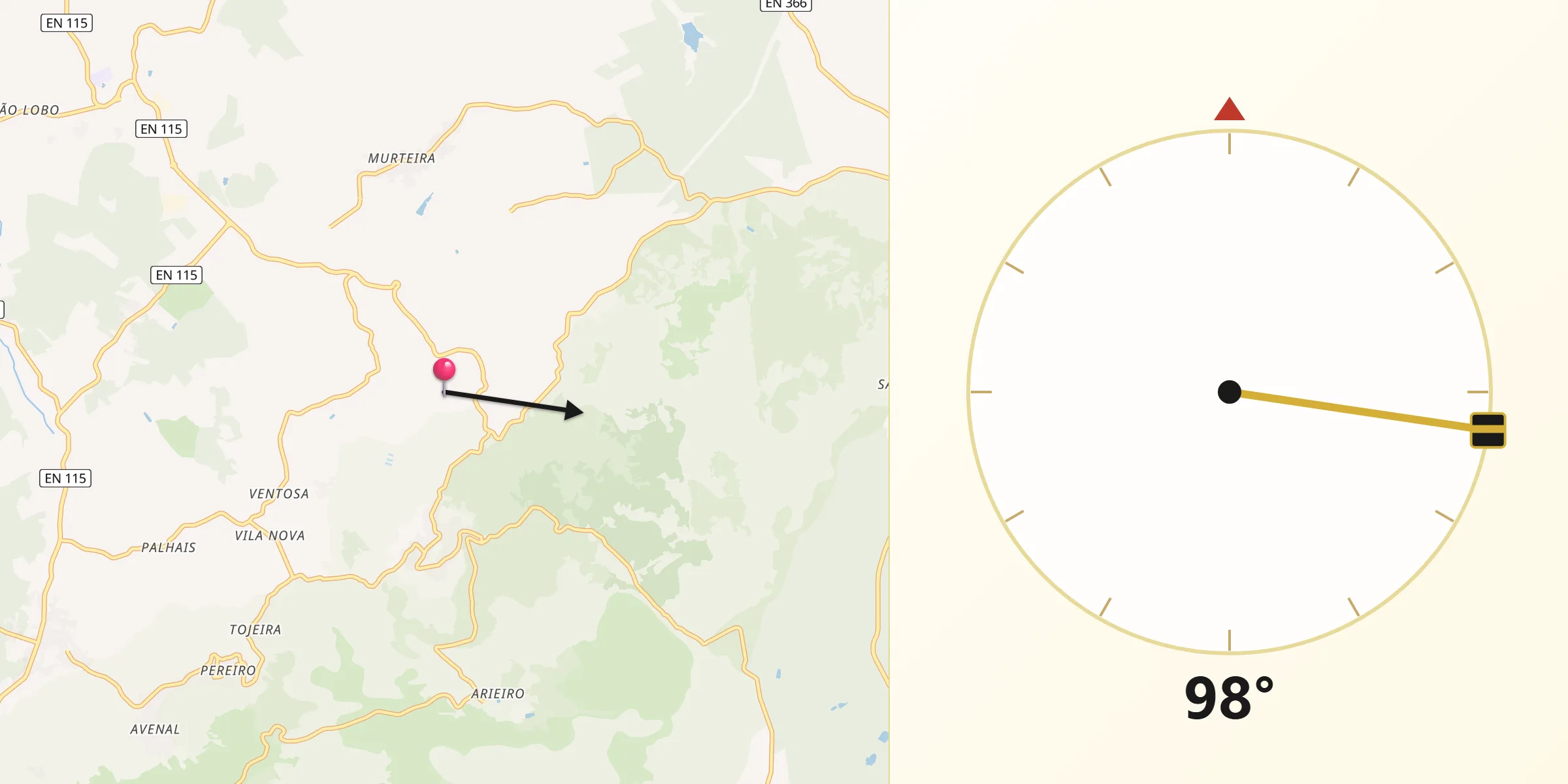 Direção da Qibla a partir de Lamas