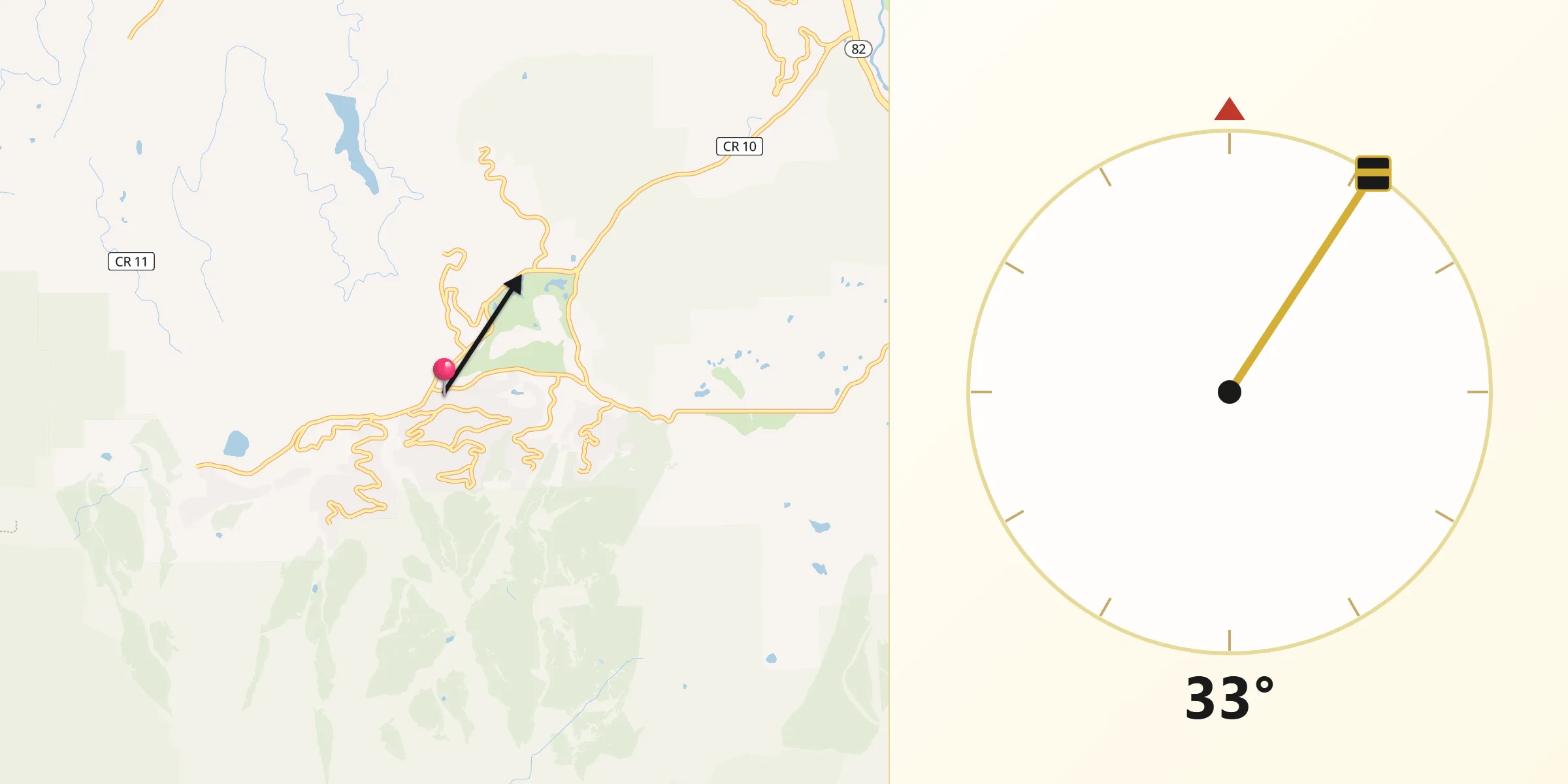 Qibla Direction from Snowmass Village