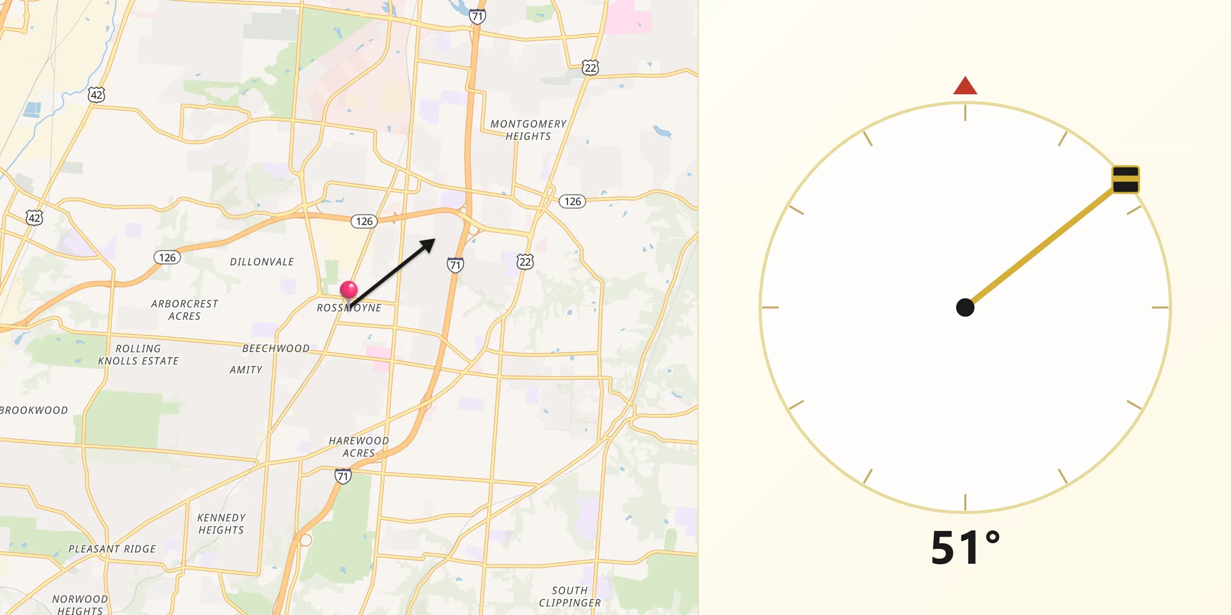 Qibla Direction from Rossmoyne