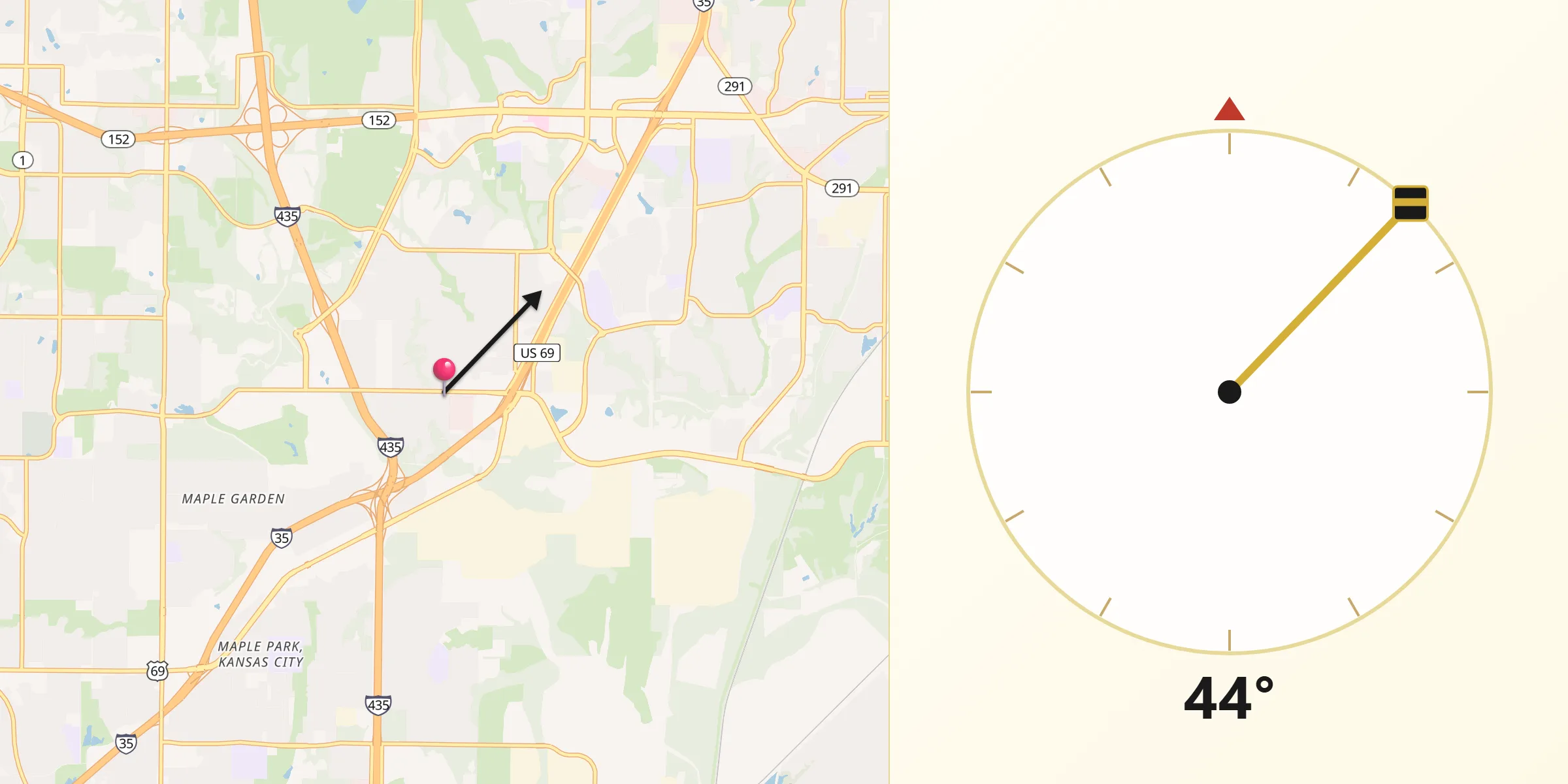 Qibla Direction from Pleasant Valley