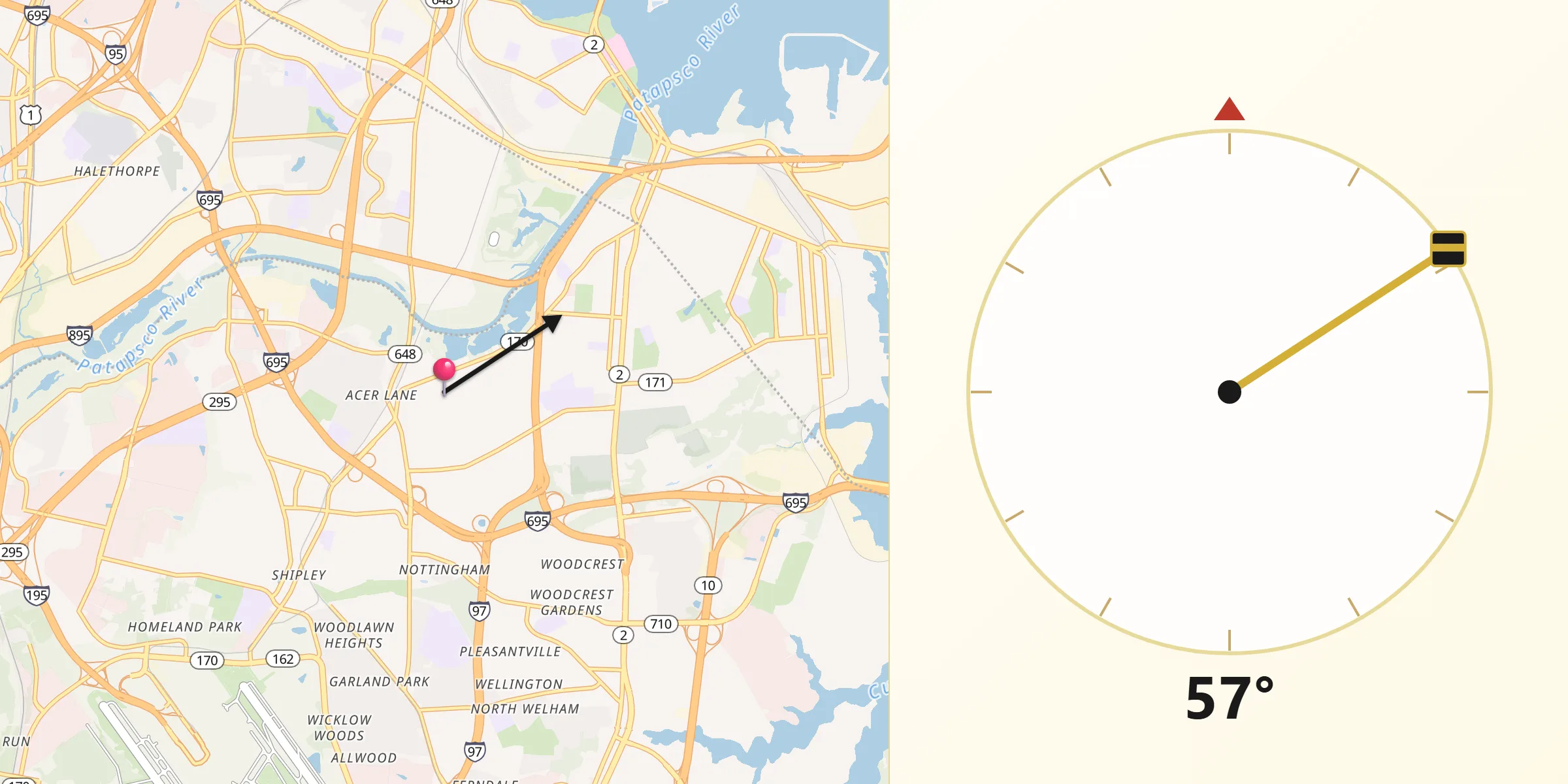 Qibla Direction from Pumphrey