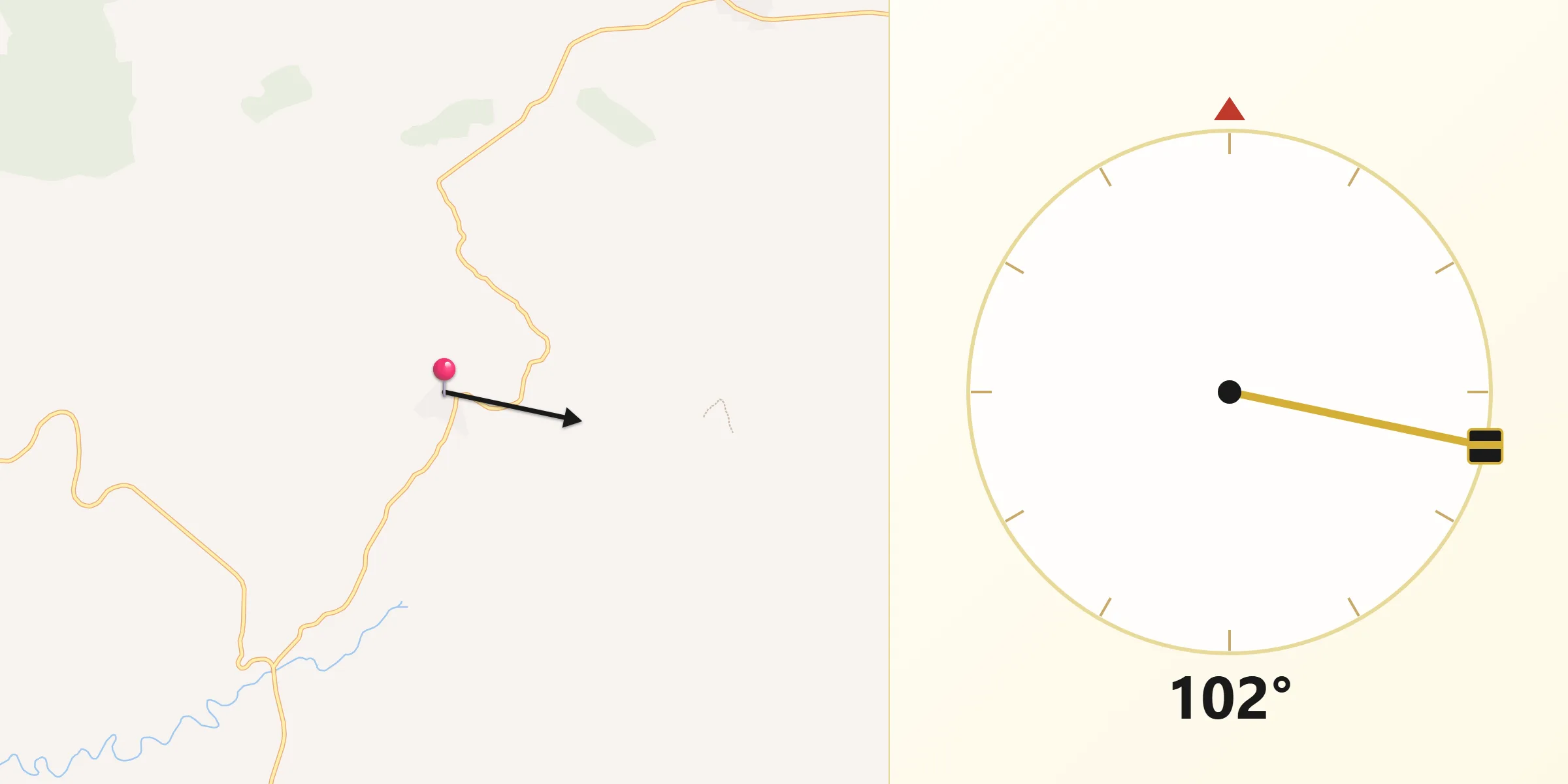 Dirección de la Qibla desde Fontanarejo