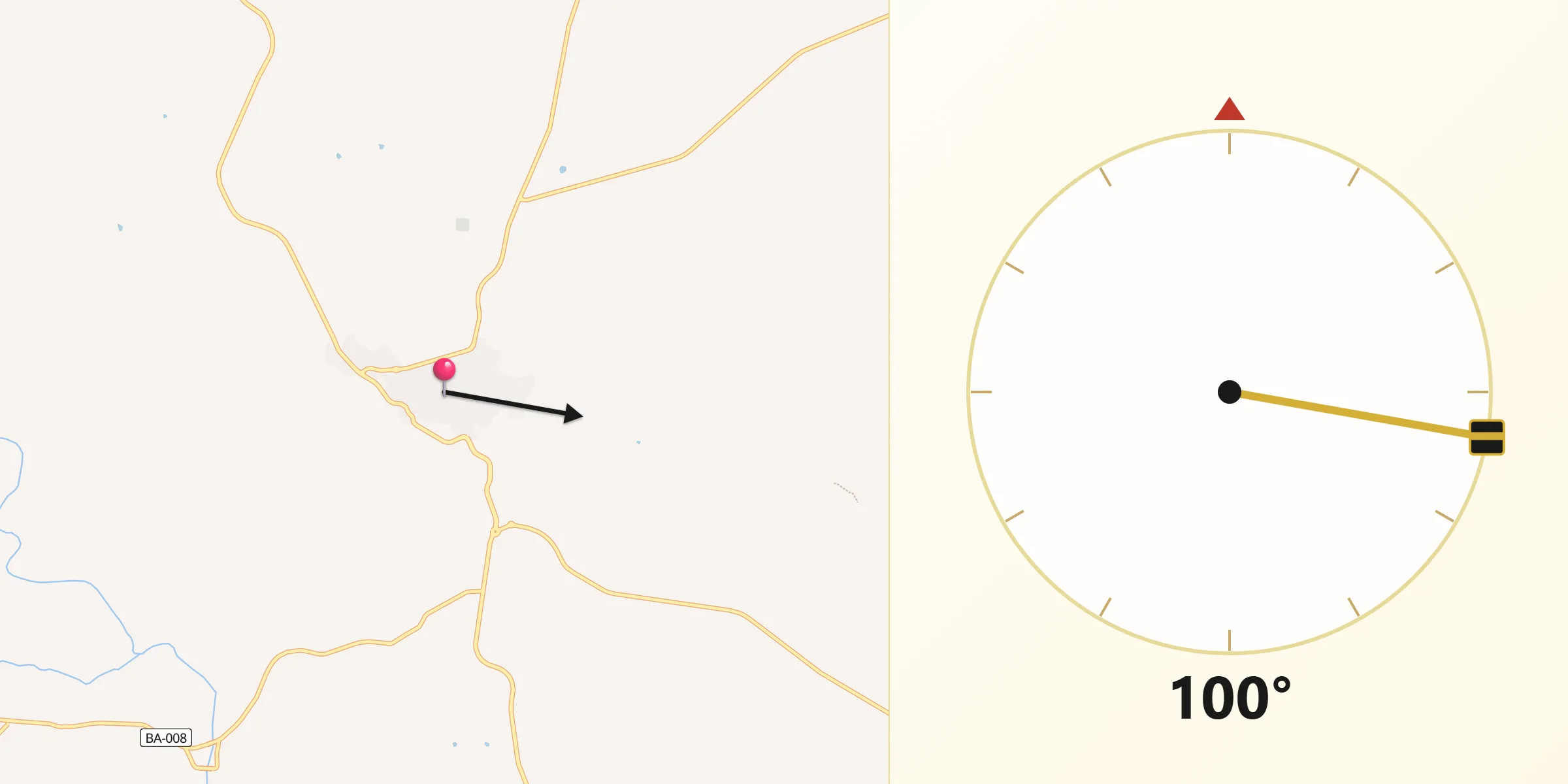 Dirección de la Qibla desde Alburquerque