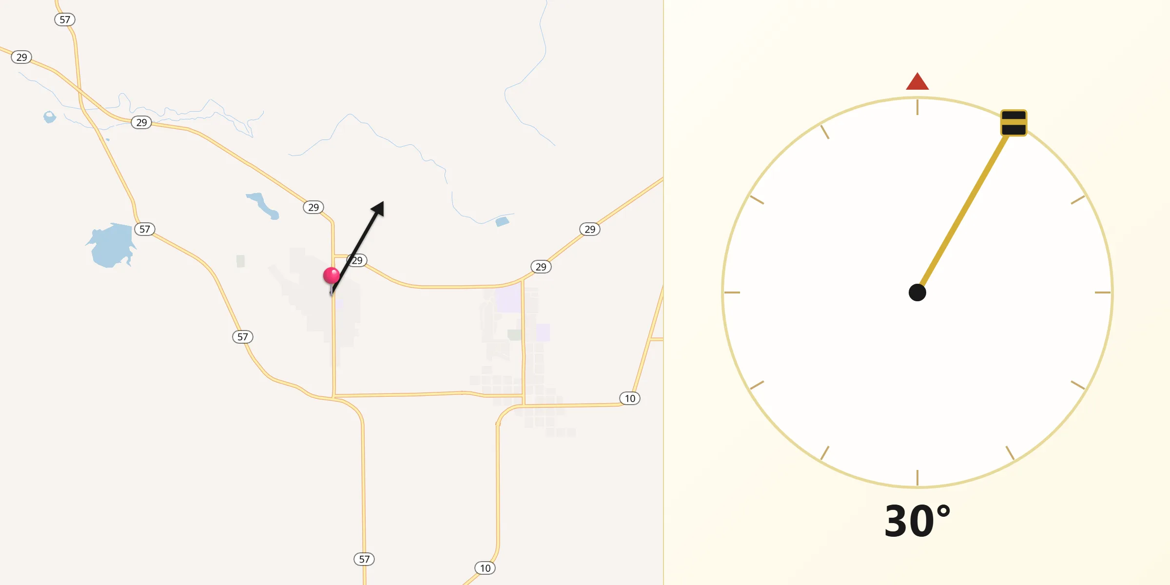 Qibla Direction from Orangeville
