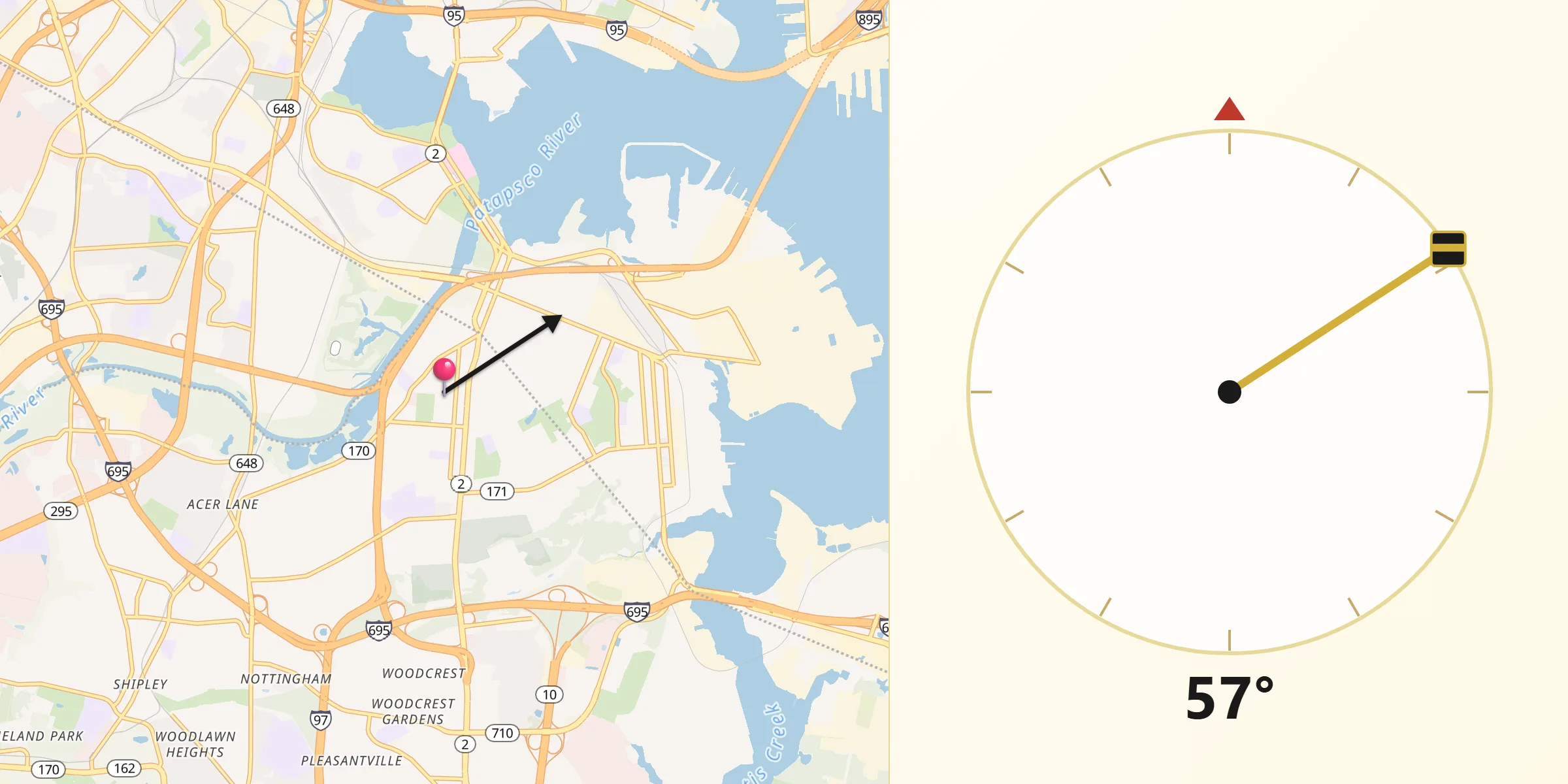 Qibla Direction from Brooklyn Park