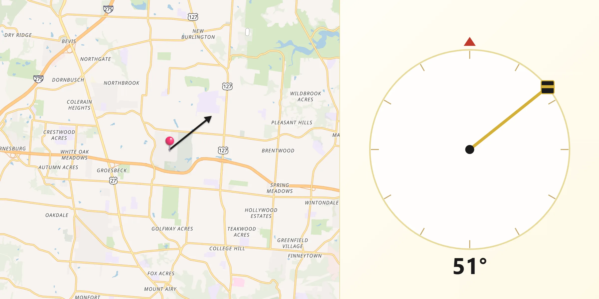 Qibla Direction from Skyline Acres
