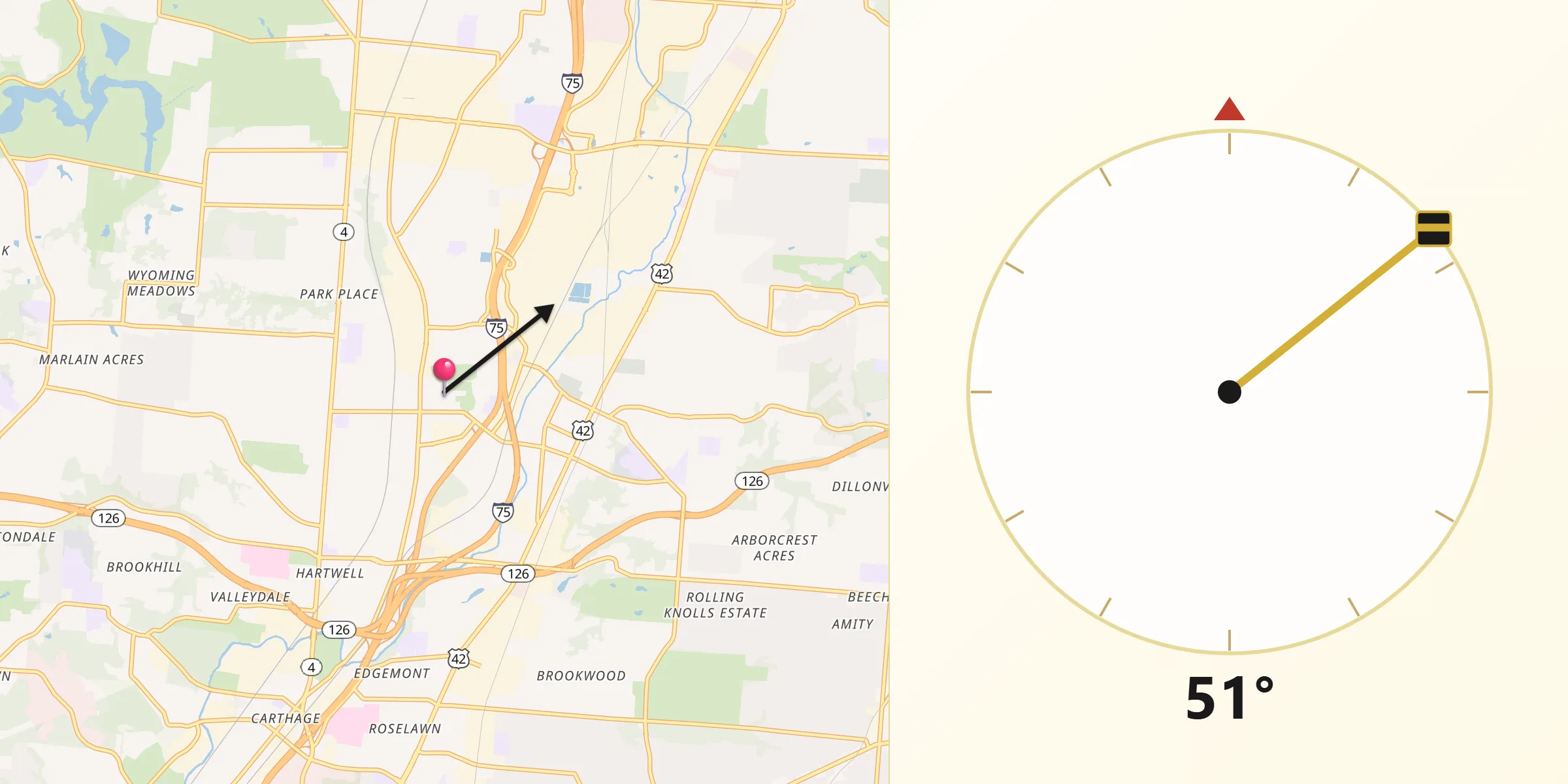 Qibla Direction from Lockland