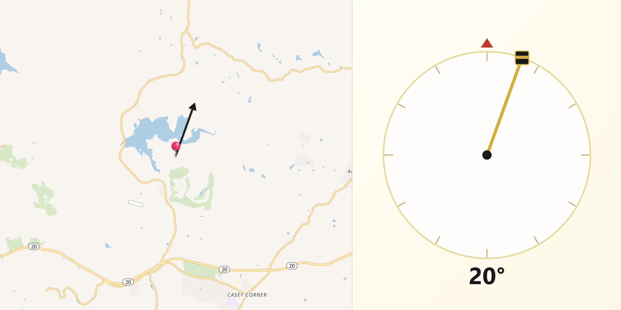 Qibla Direction from Lake Wildwood