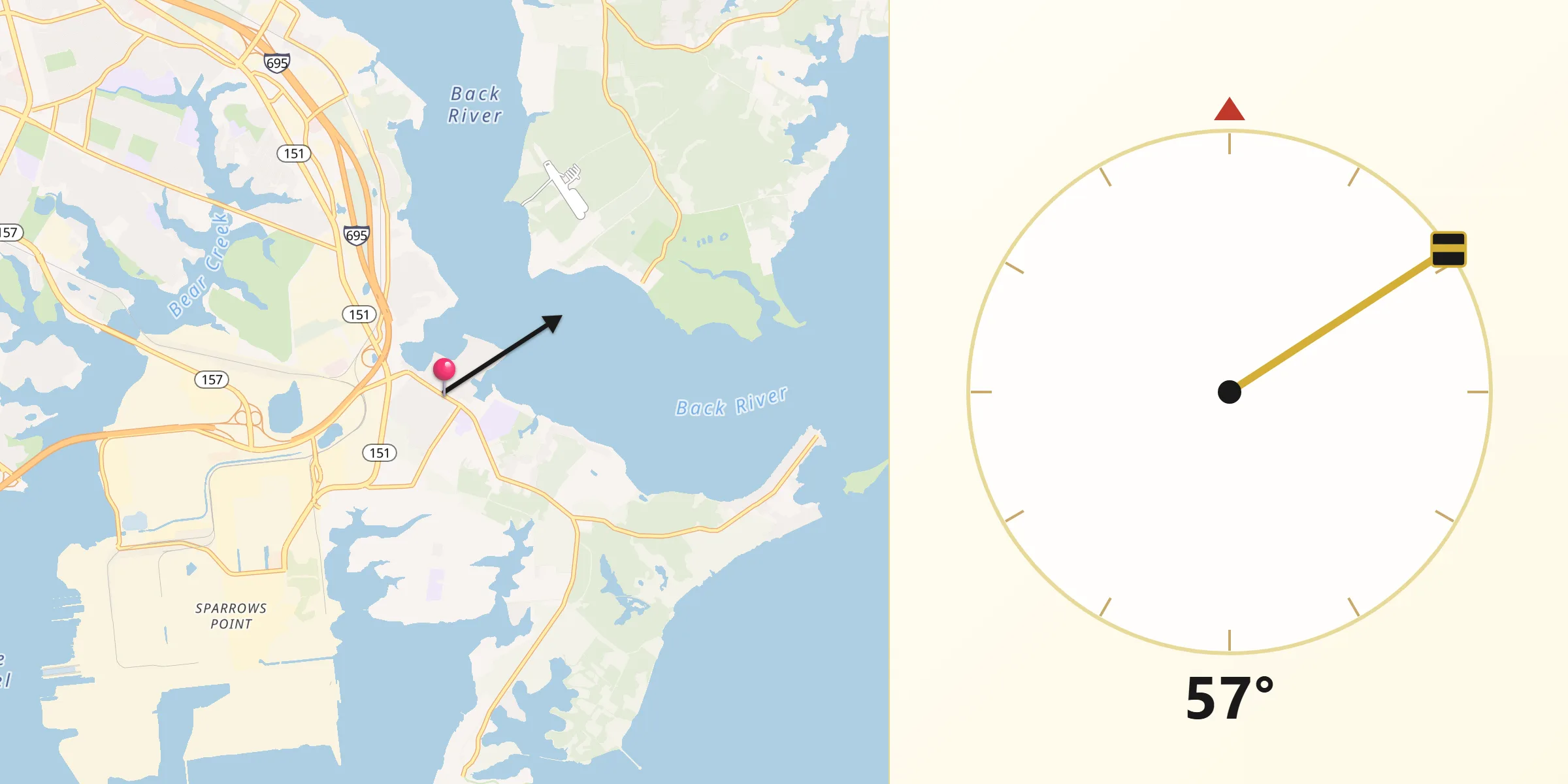 Qibla Direction from Edgemere