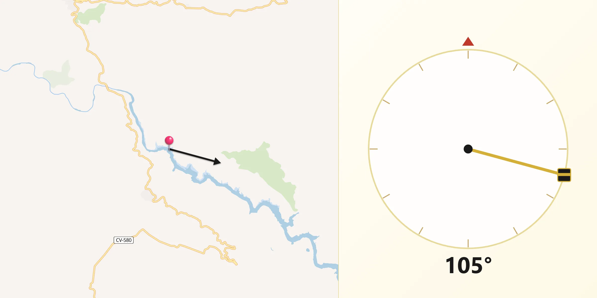 Dirección de la Qibla desde Millares