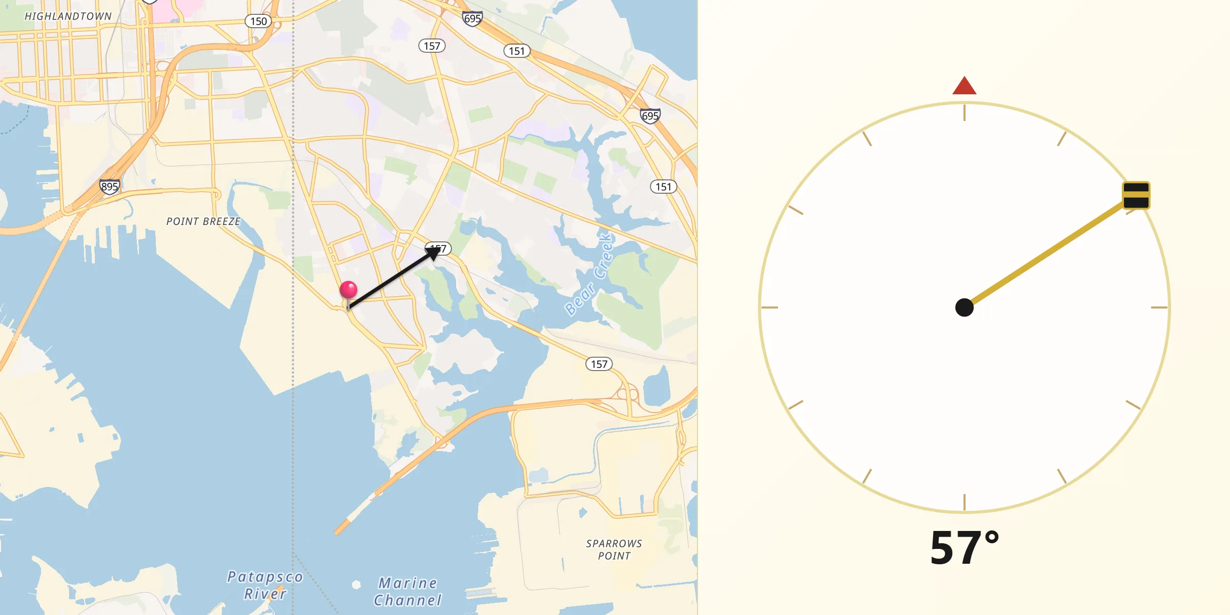 Qibla Direction from Dundalk