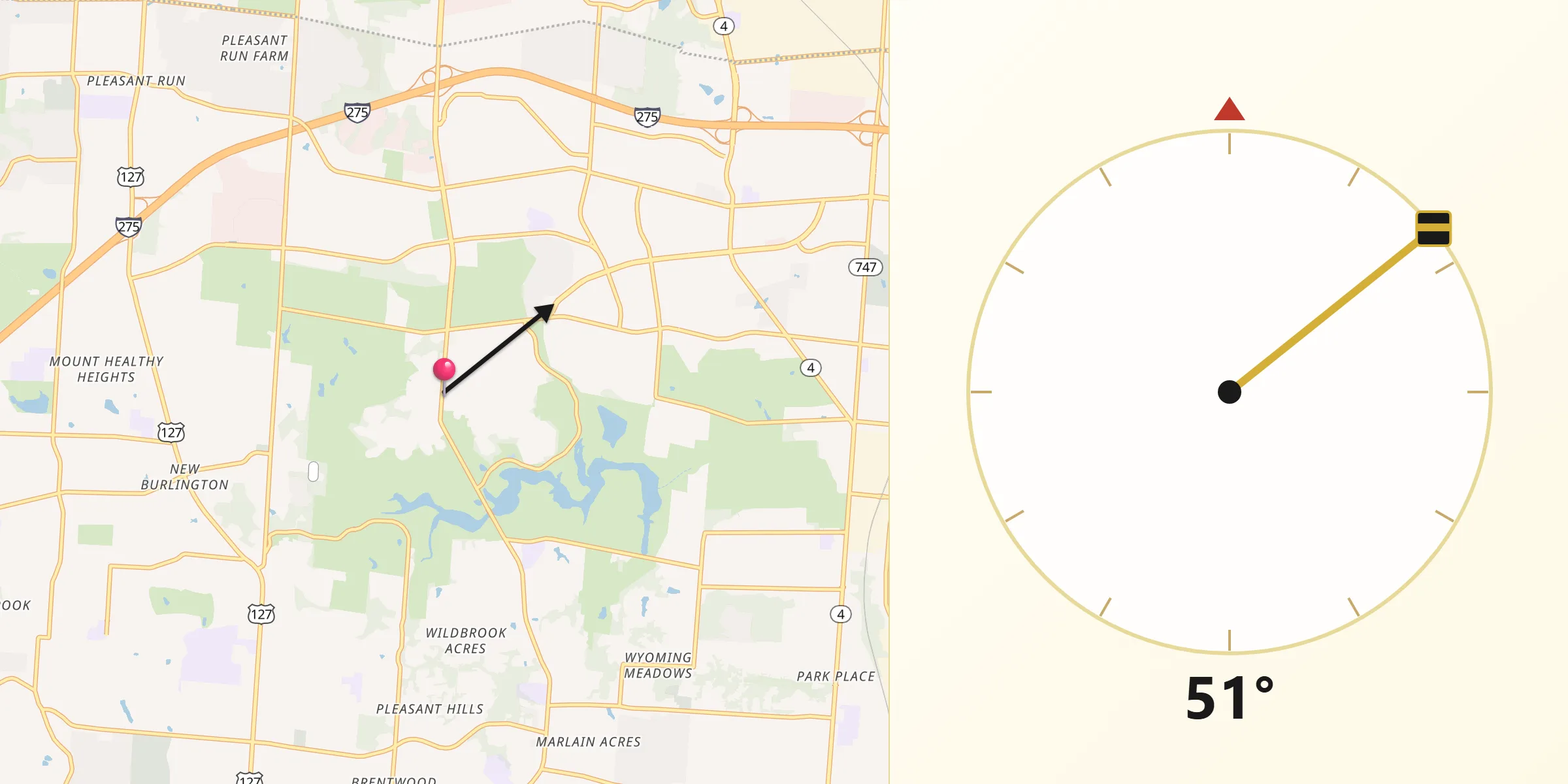 Qibla Direction from Greenhills