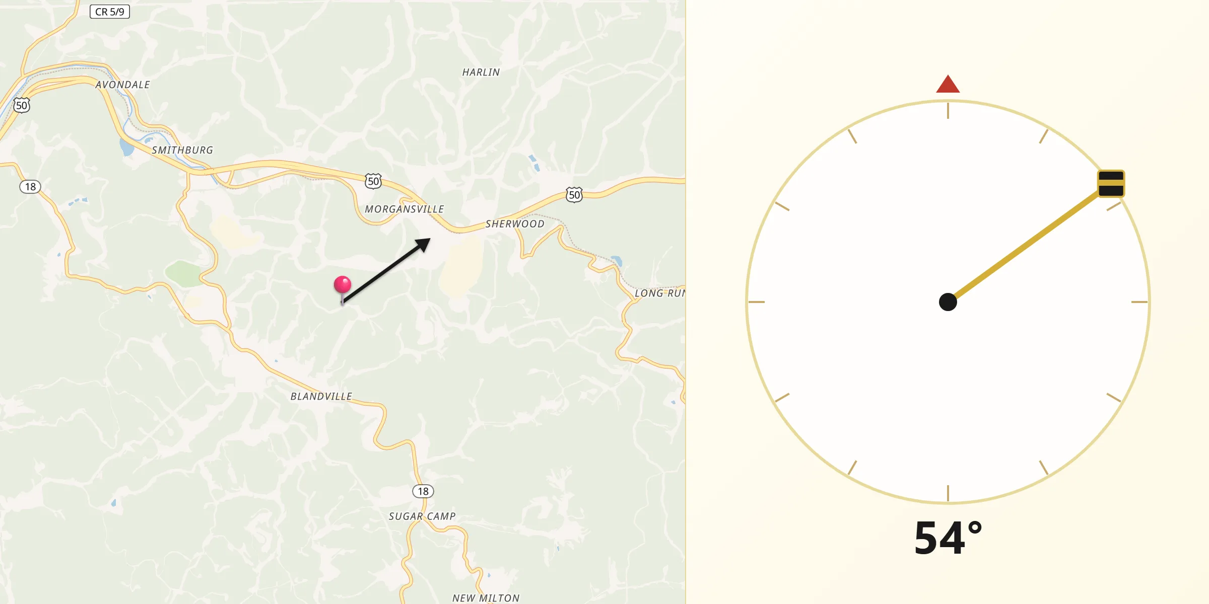 Qibla Direction from Doddridge