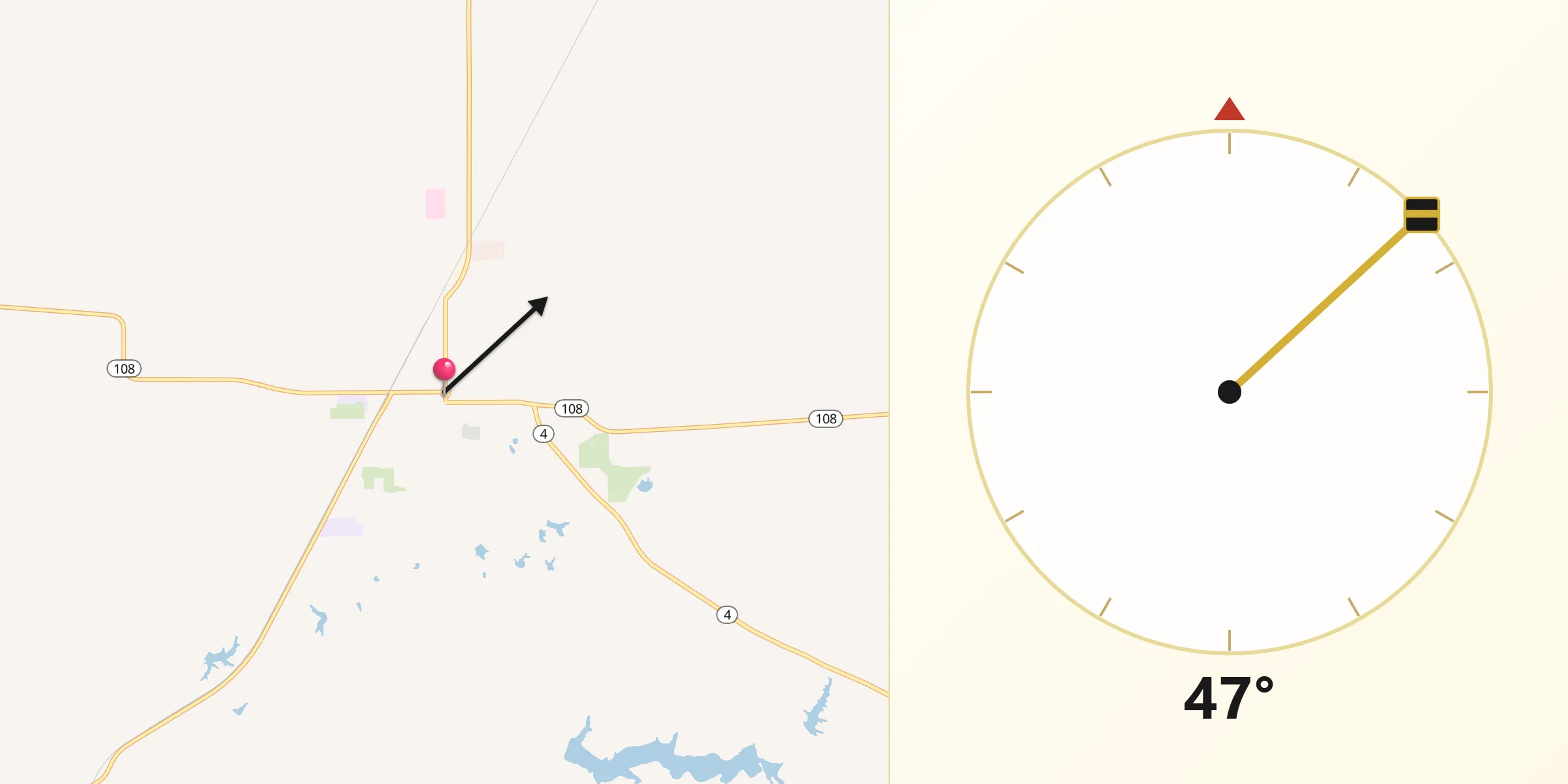 Qibla Direction from Carlinville