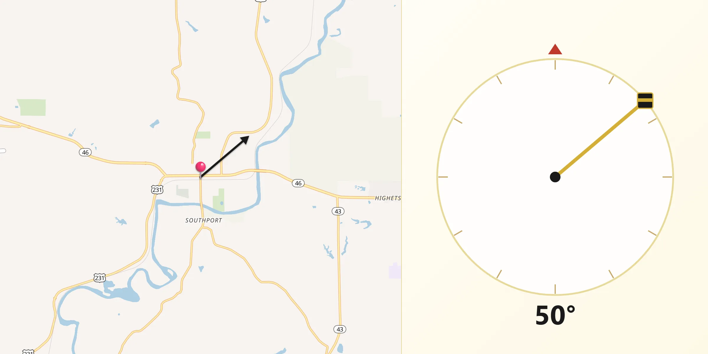 Qibla Direction from Spencer