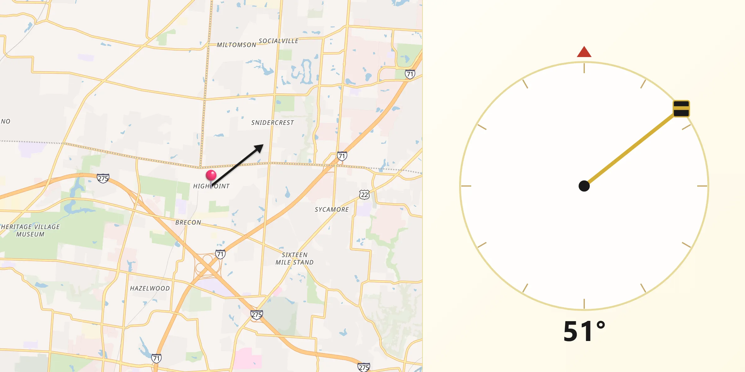 Qibla Direction from Highpoint