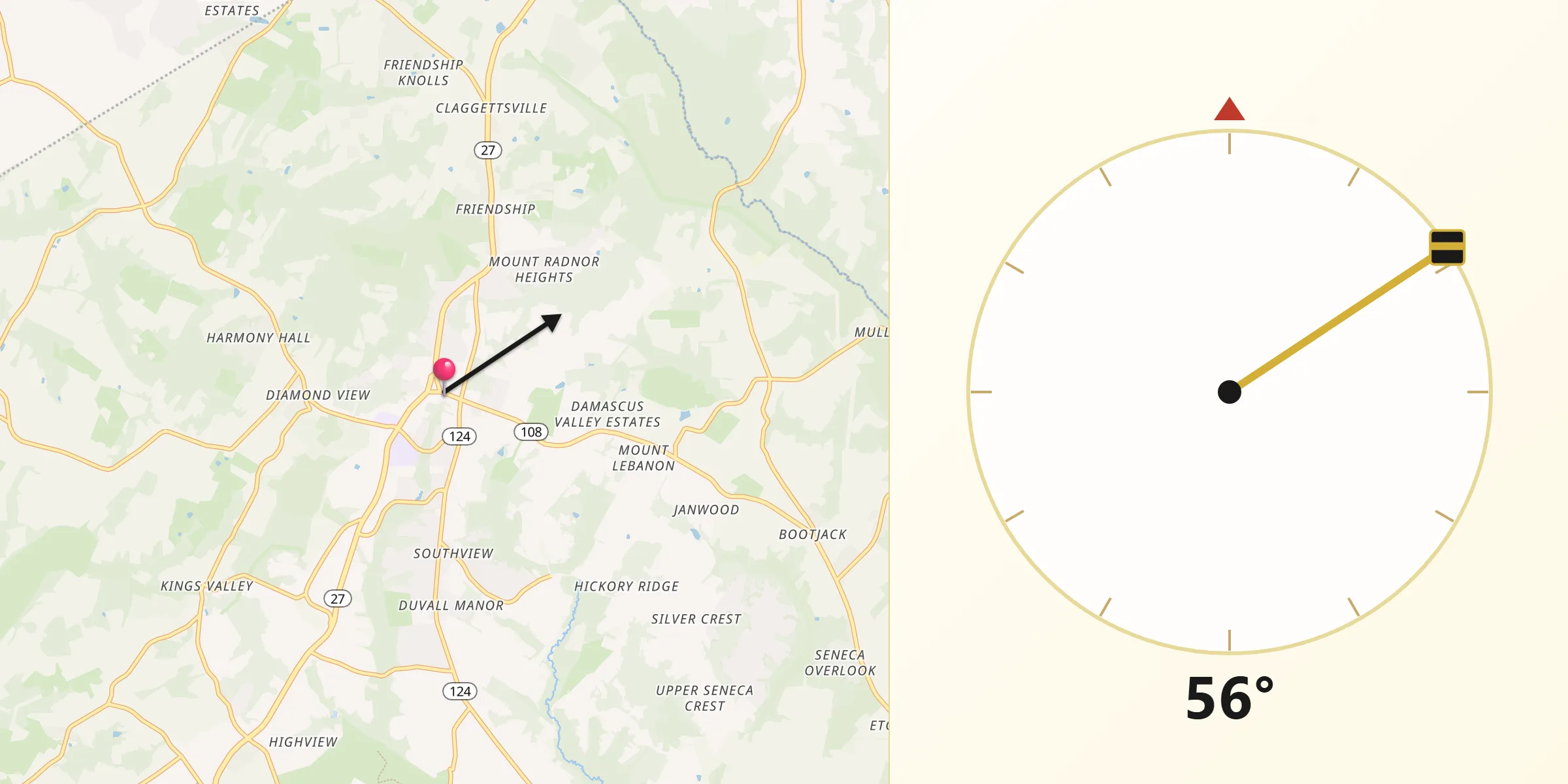 Qibla Direction from Damascus