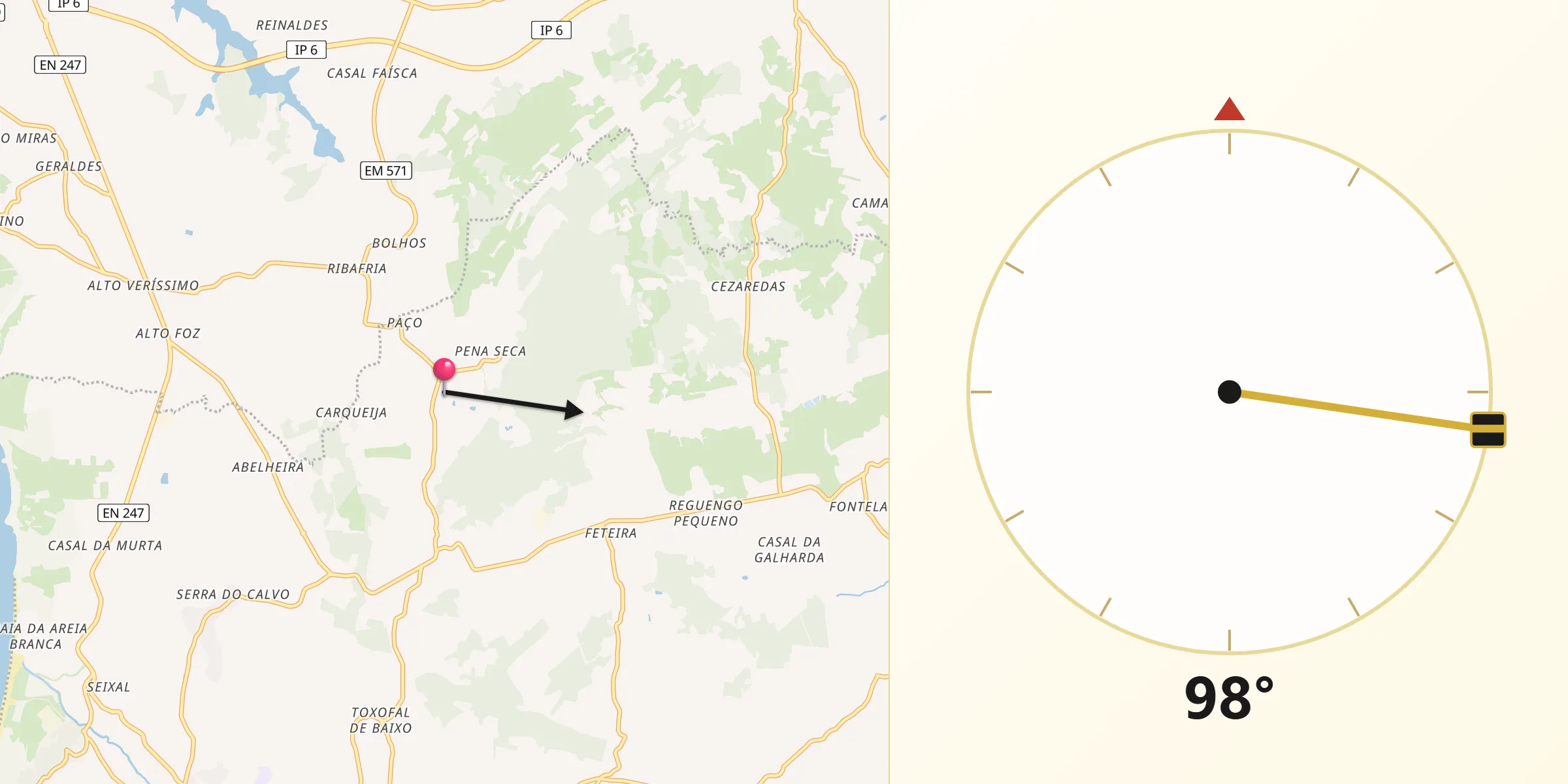 Direção da Qibla a partir de São Bartolomeu