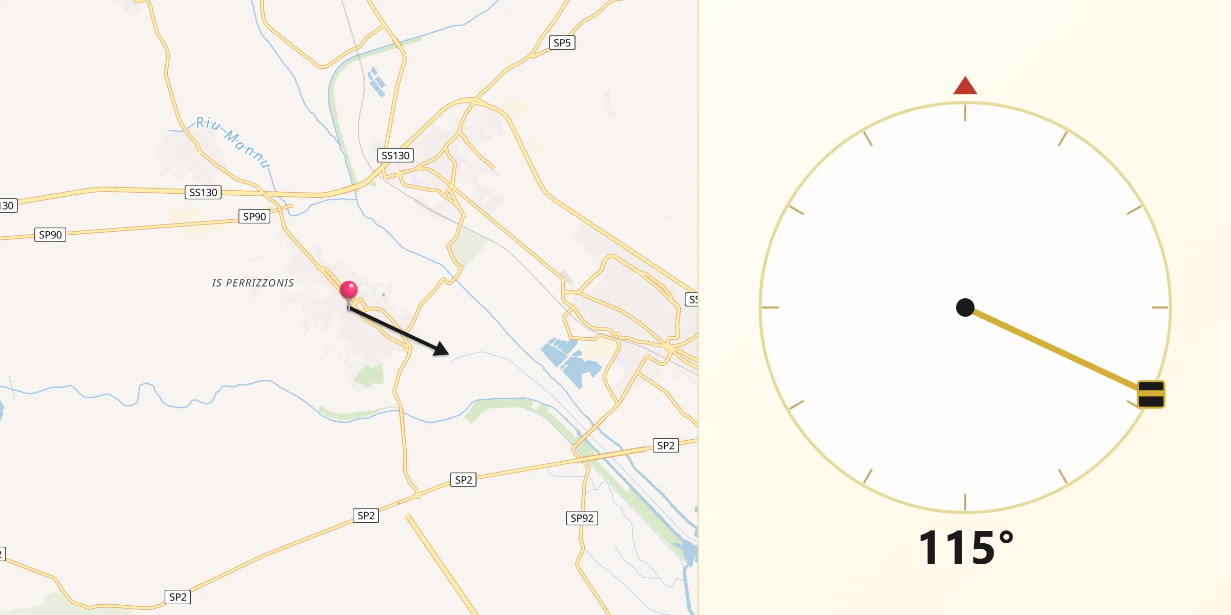 Direzione della Qibla da Uta