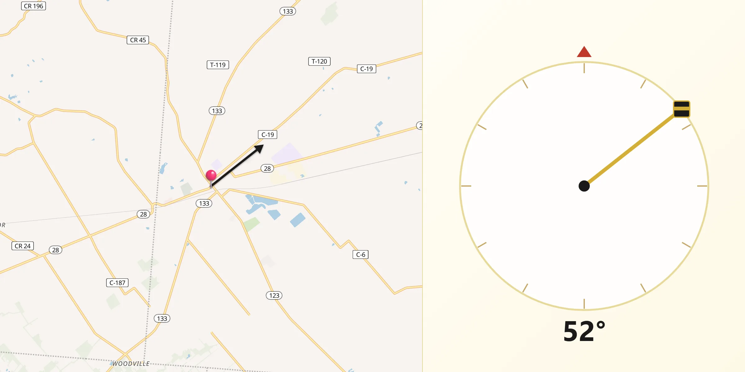 Qibla Direction from Blanchester