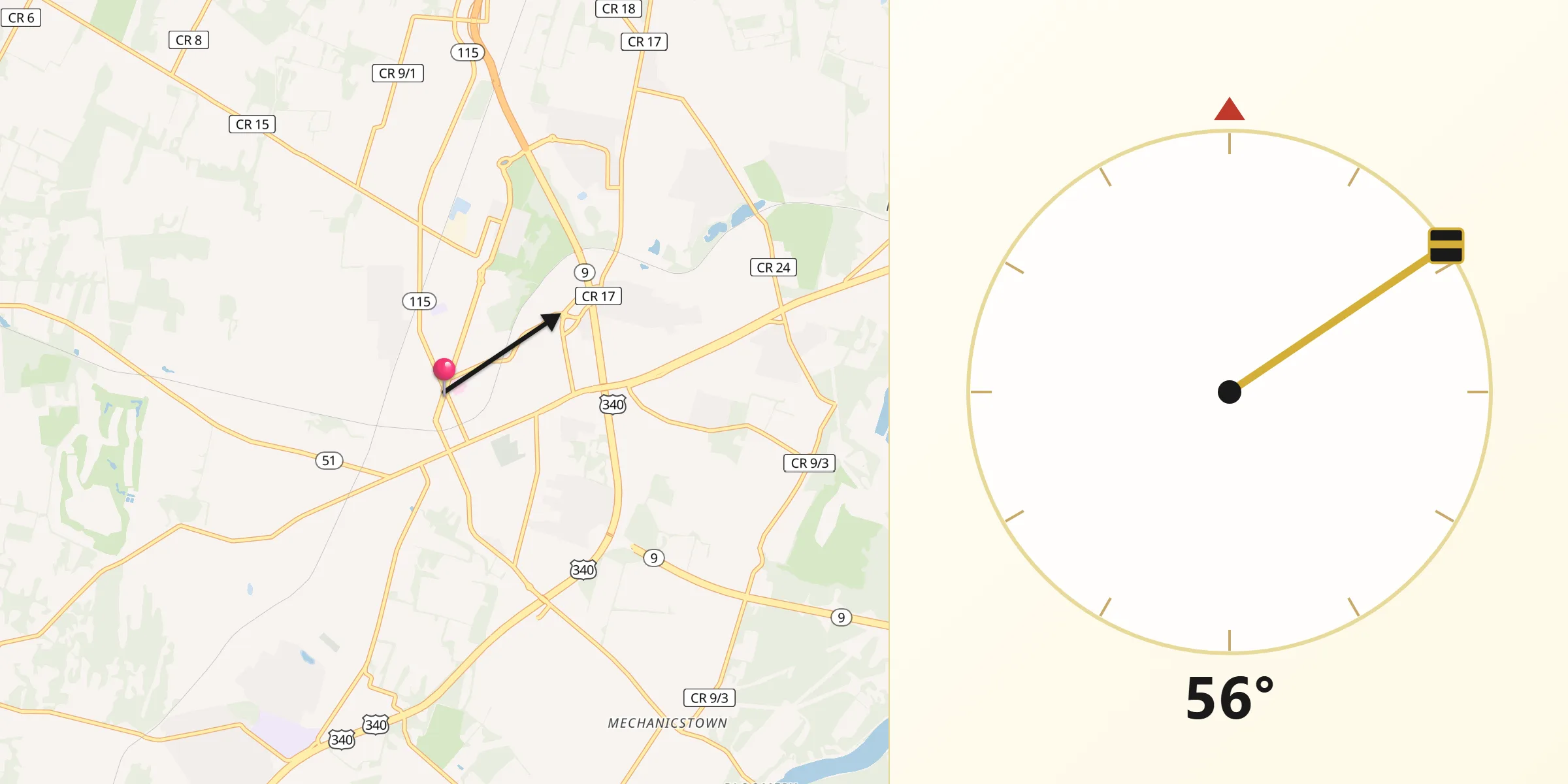 Qibla Direction from Ranson