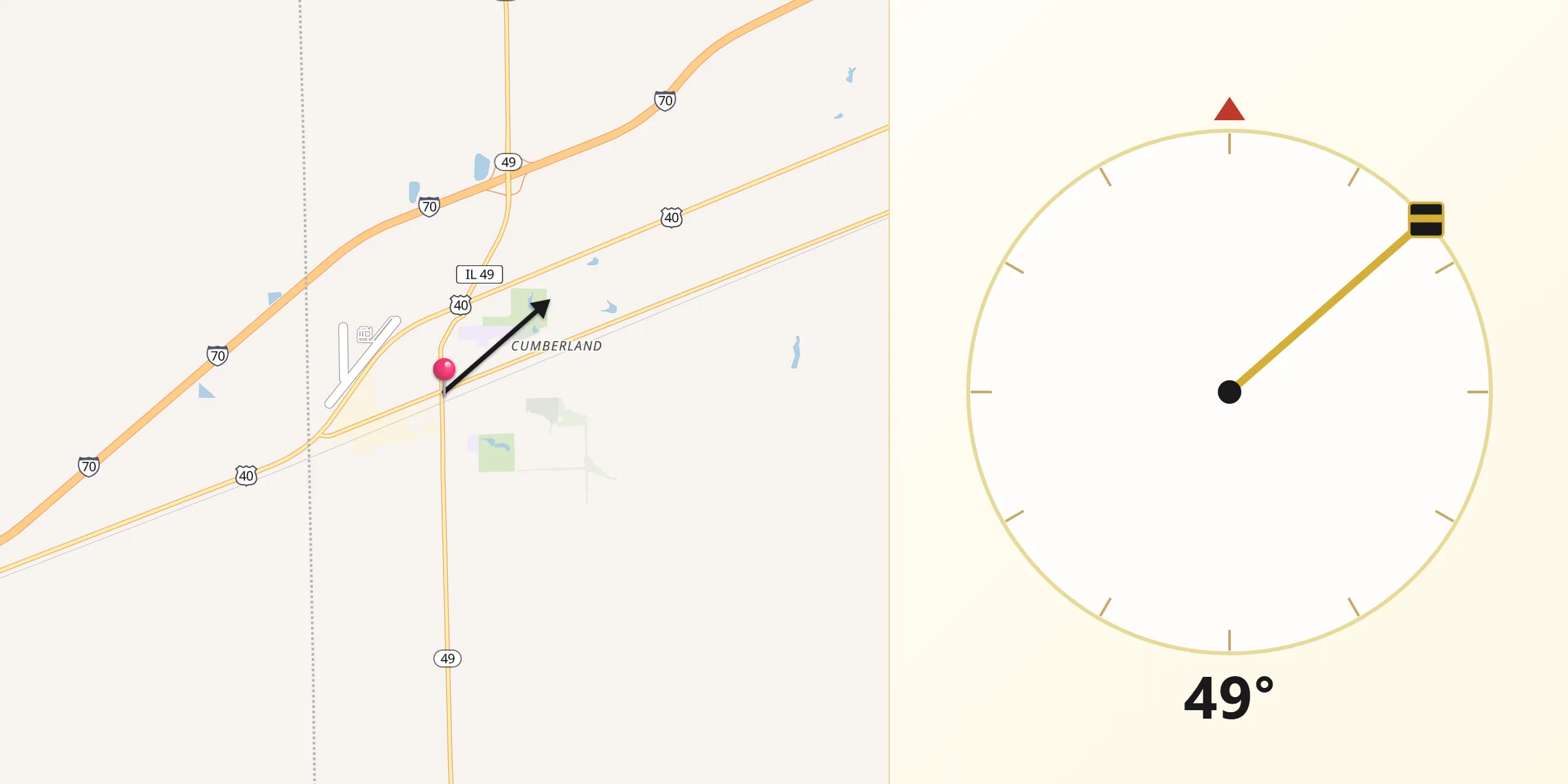 Qibla Direction from Casey