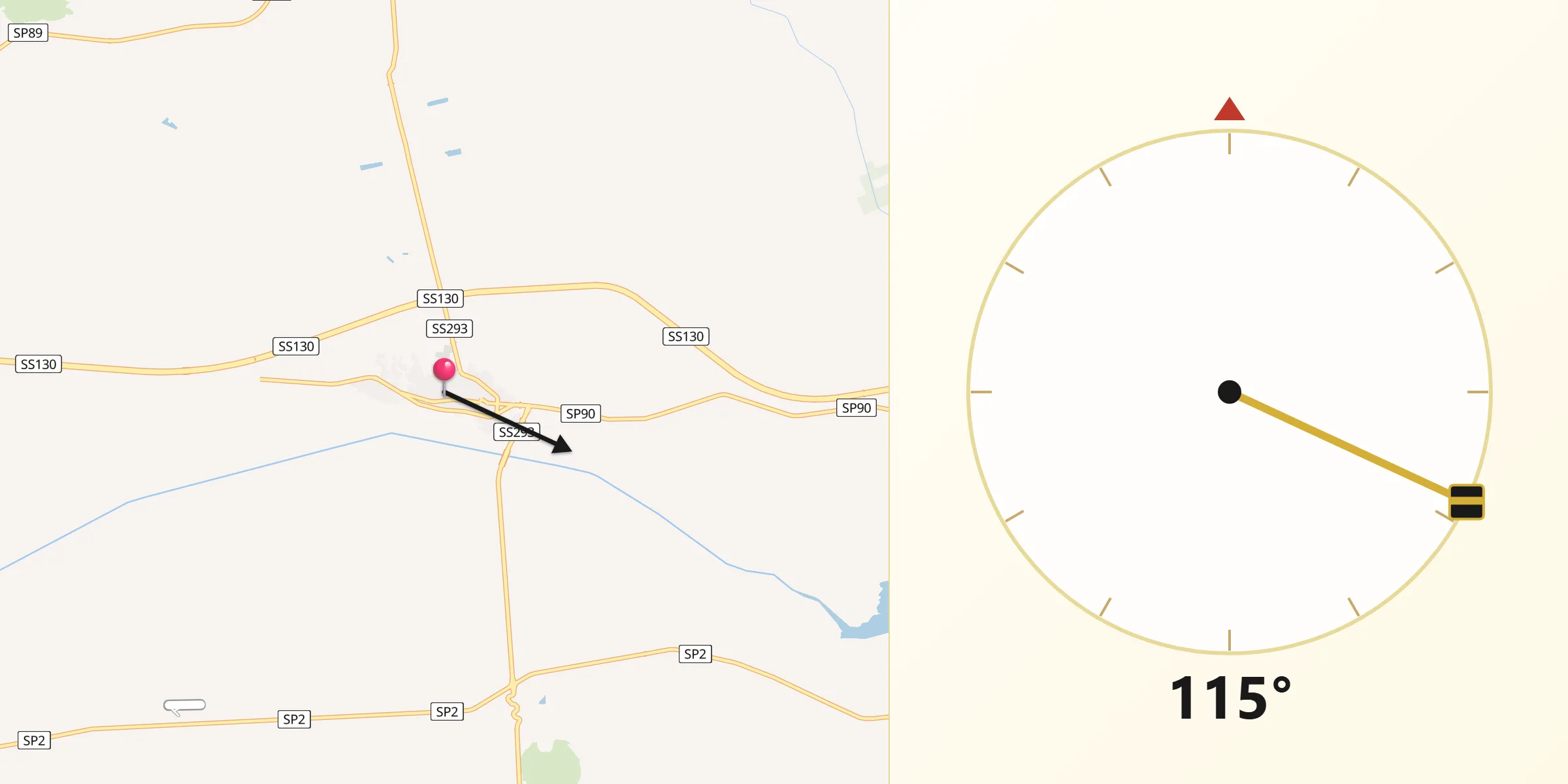 Direzione della Qibla da Siliqua