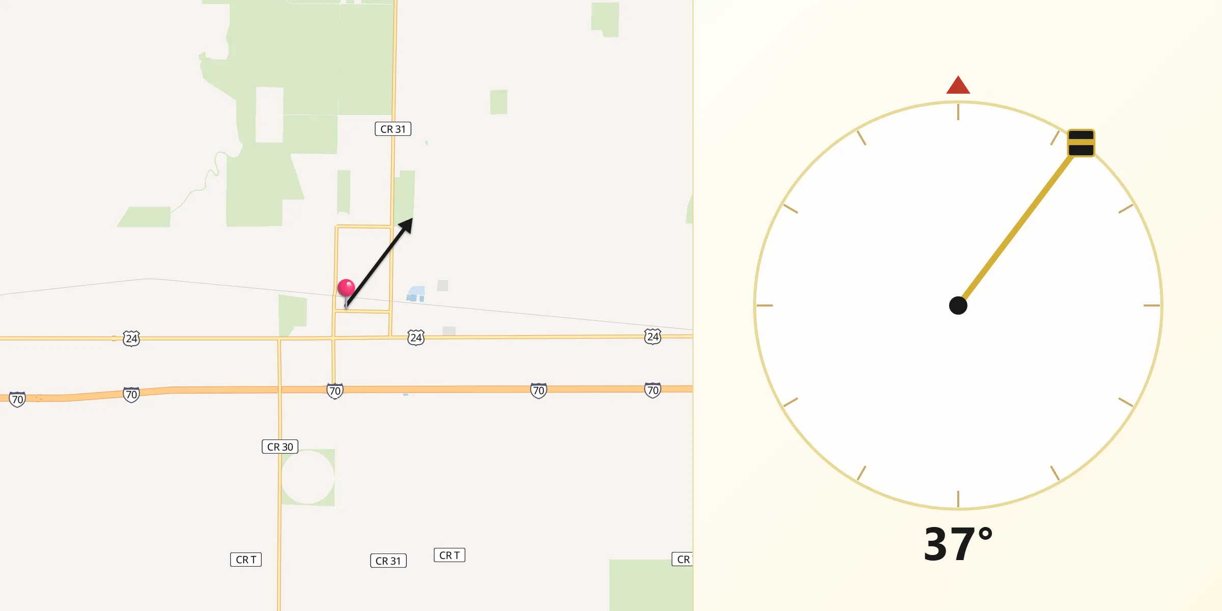 Qibla Direction from Kit Carson