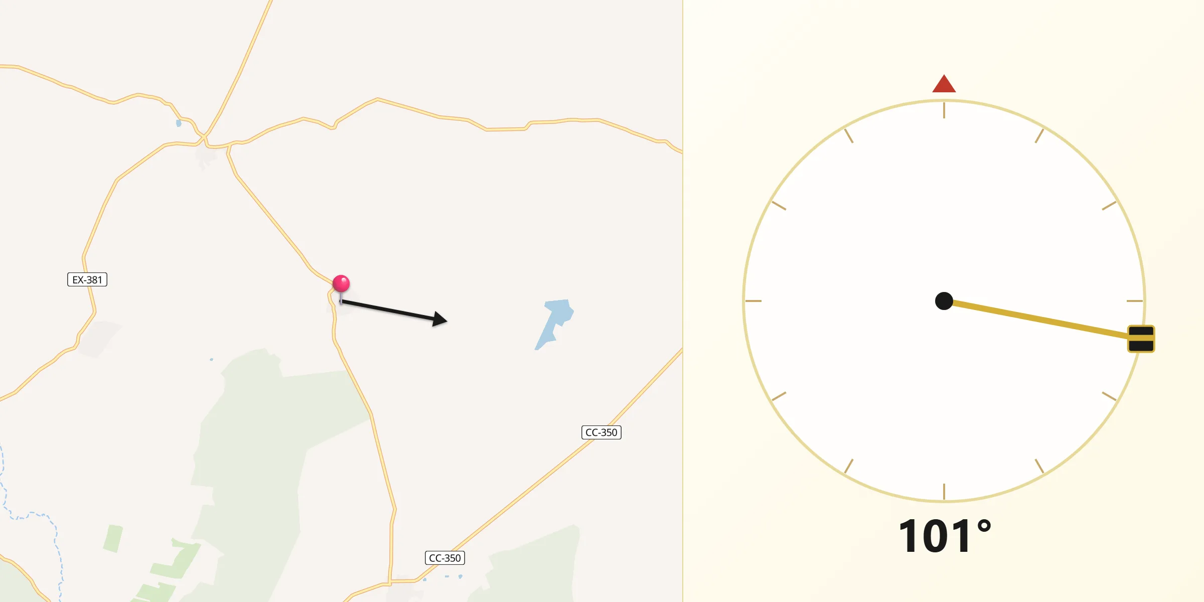 Dirección de la Qibla desde Santa Ana