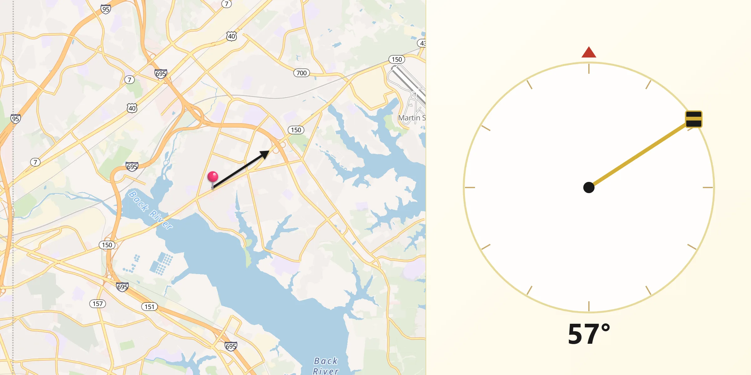 Qibla Direction from Essex