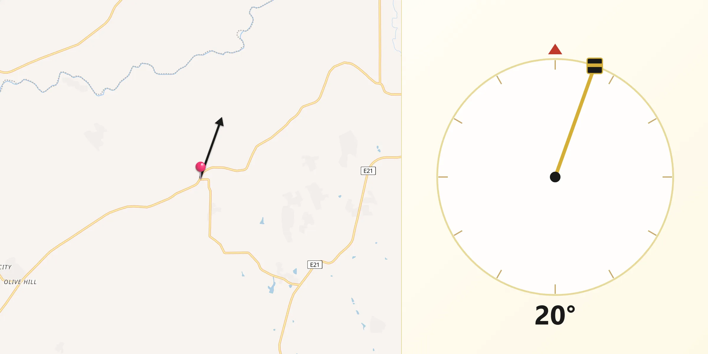 Qibla Direction from Loma Rica