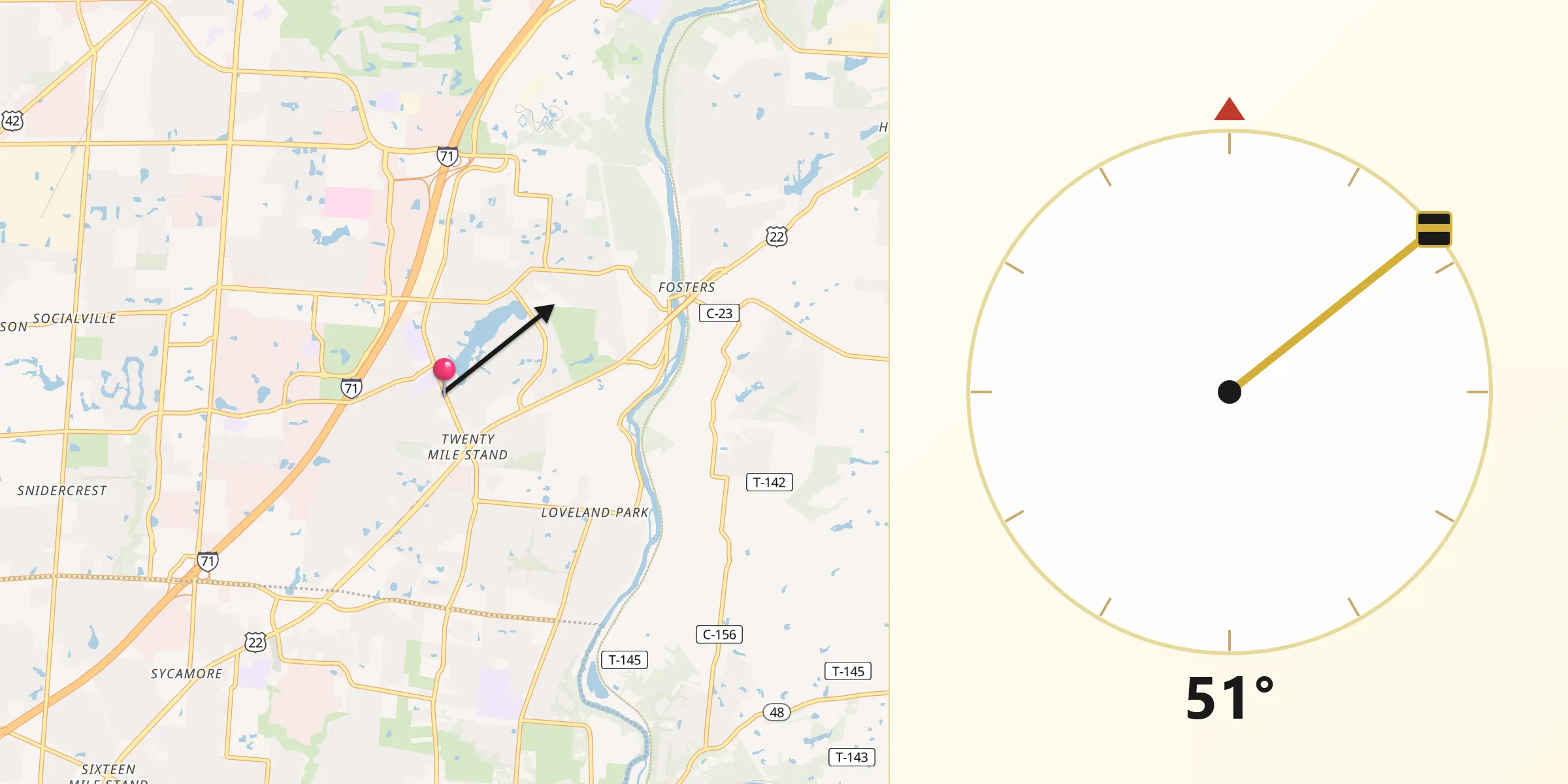 Qibla Direction from Landen