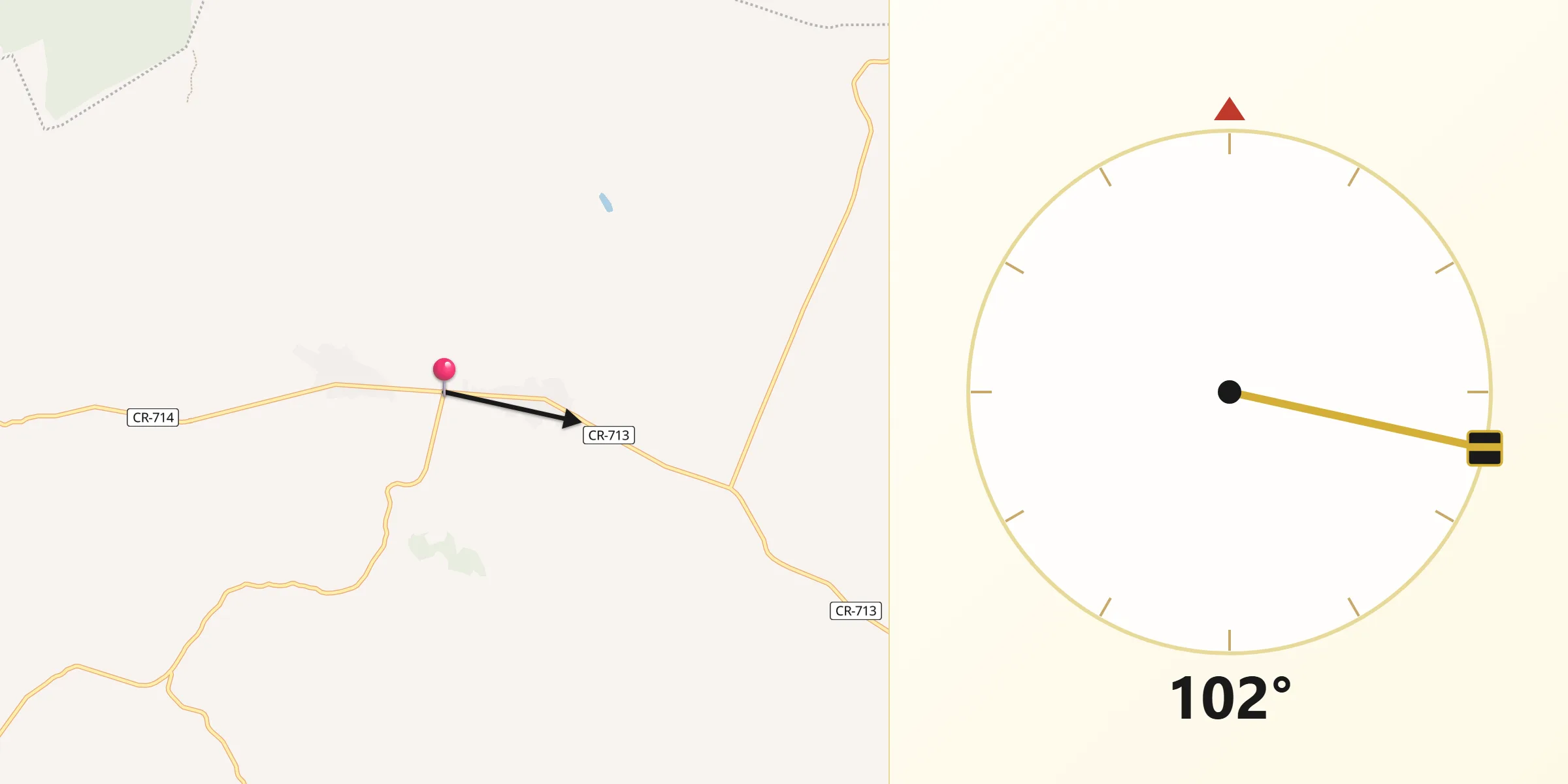 Dirección de la Qibla desde Cortijos Los