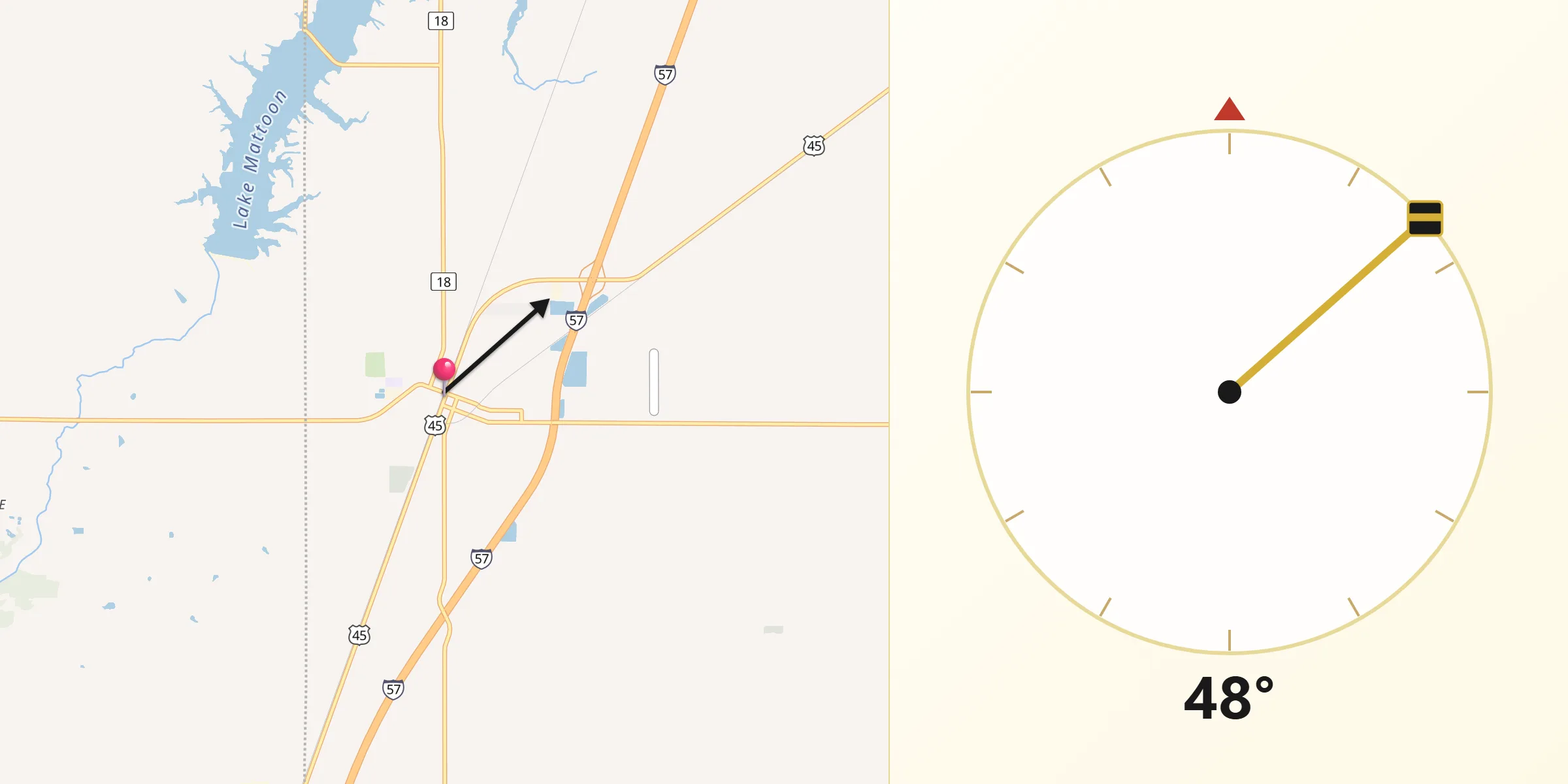 Qibla Direction from Neoga