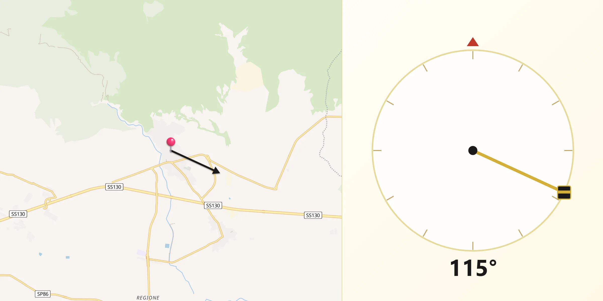 Direzione della Qibla da Domusnovas