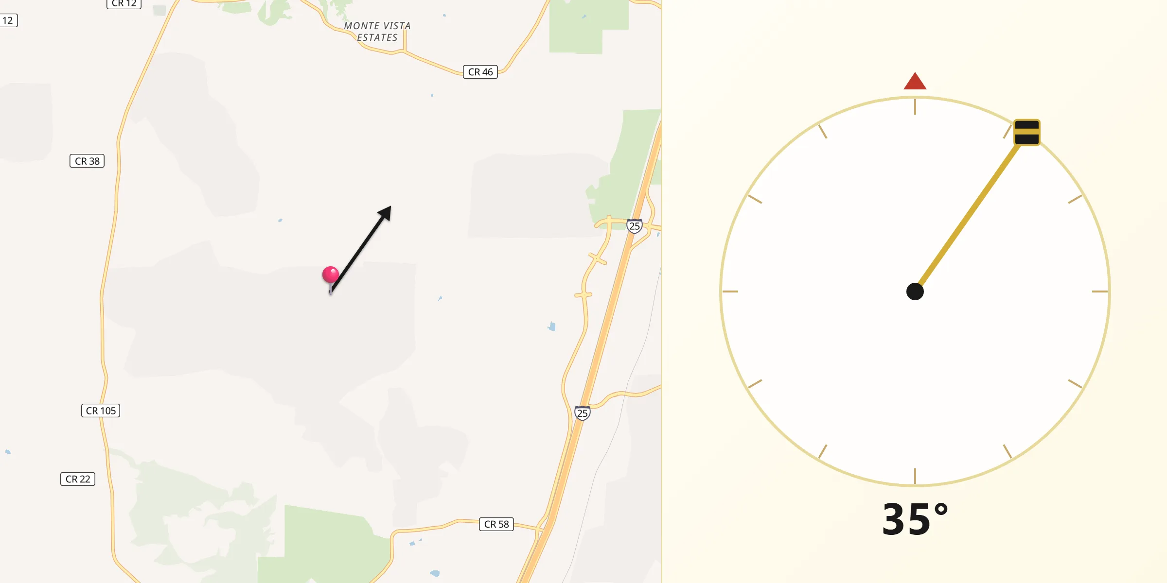 Qibla Direction from Douglas County