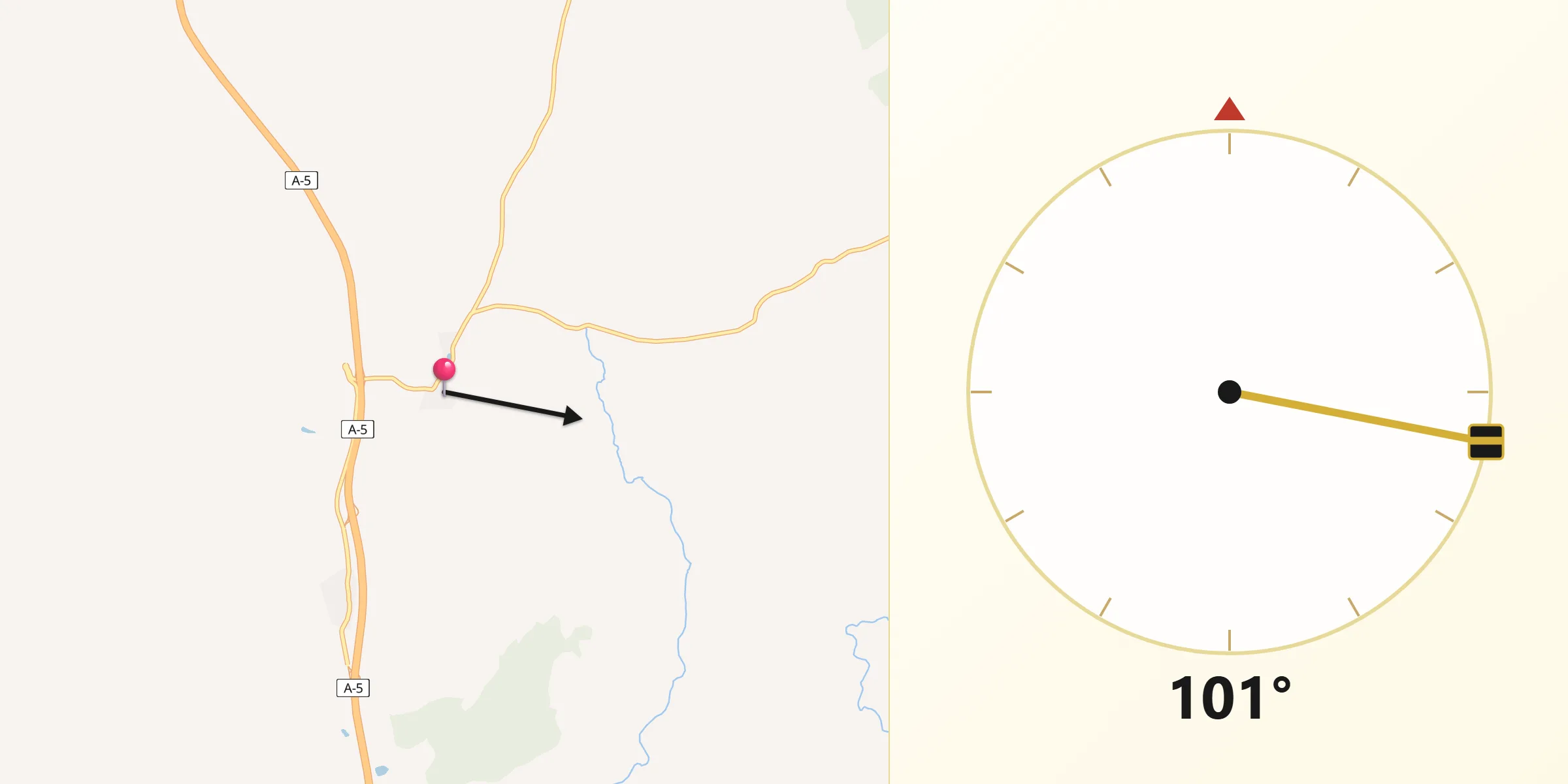 Dirección de la Qibla desde Santa Cruz de la Sierra