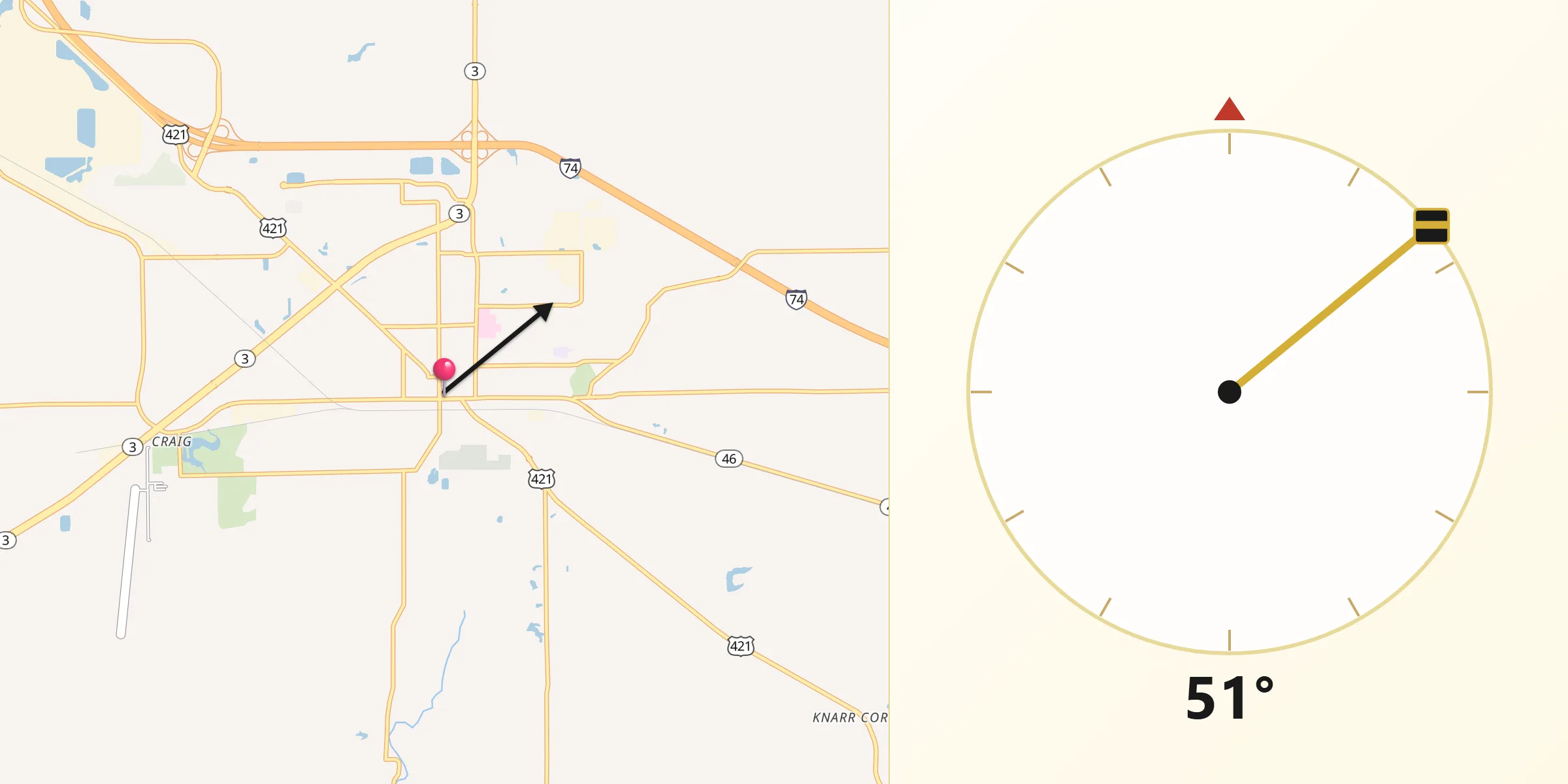 Qibla Direction from Greensburg