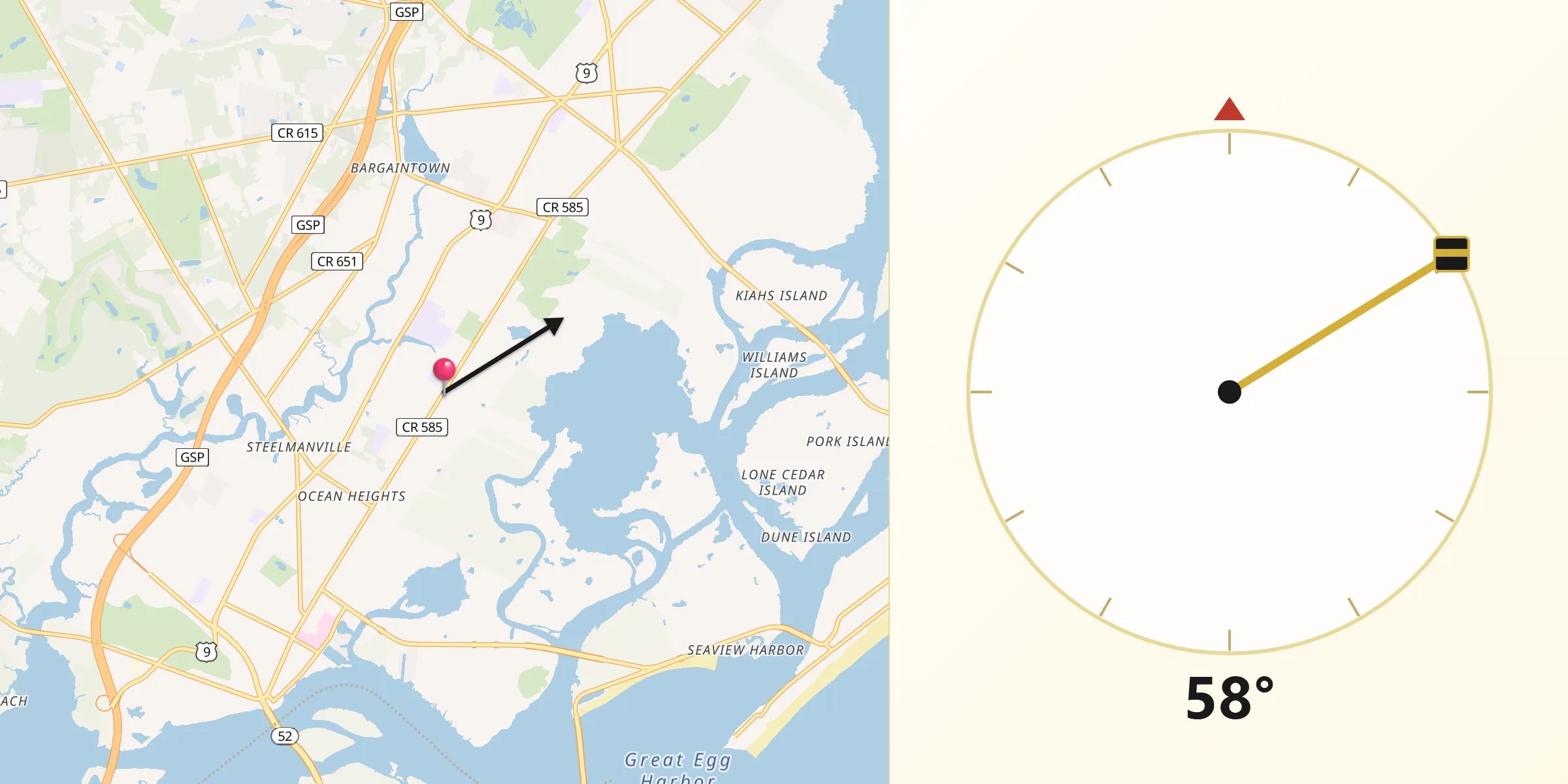 Qibla Direction from Linwood