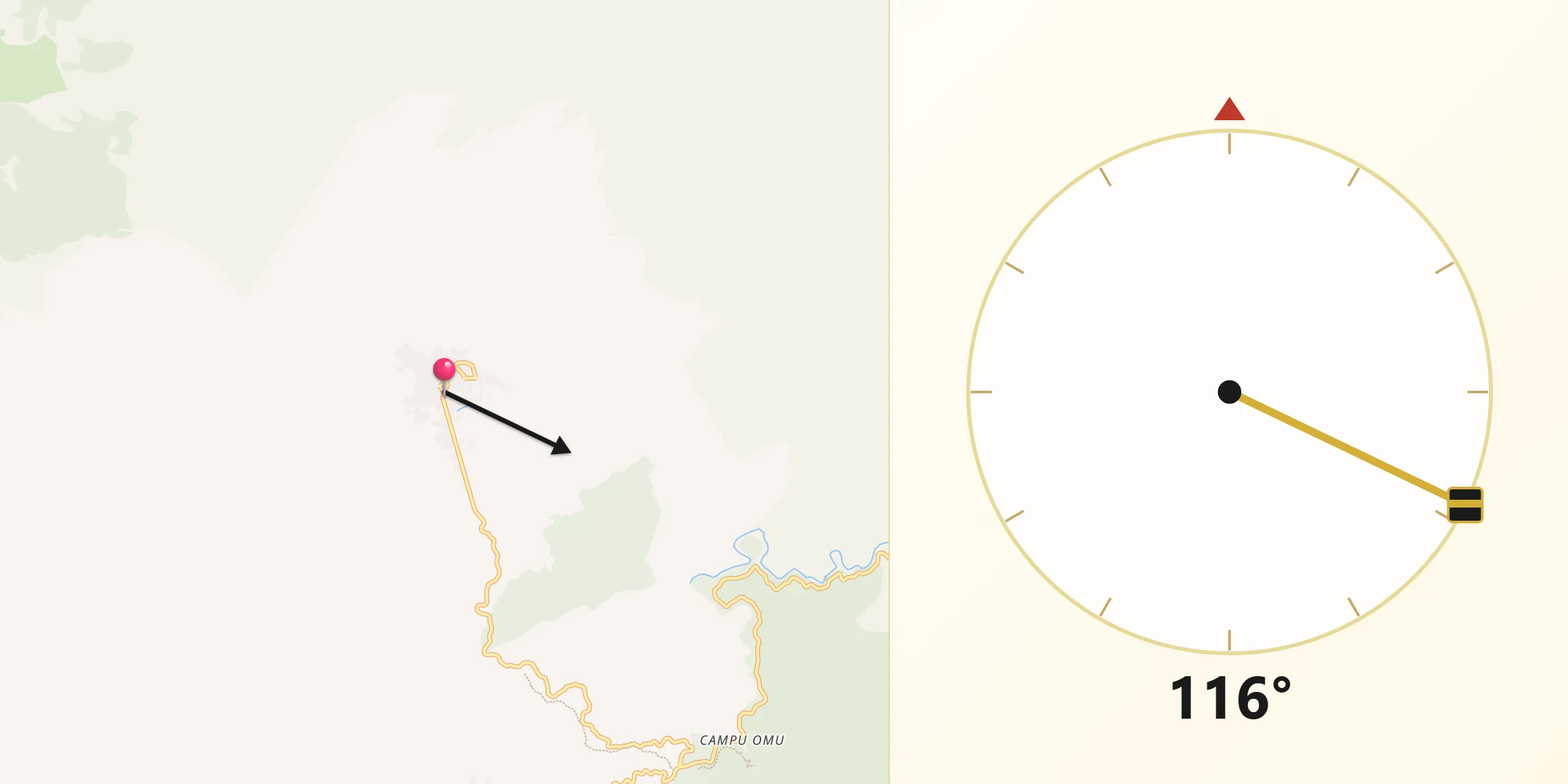 Direzione della Qibla da Burcei