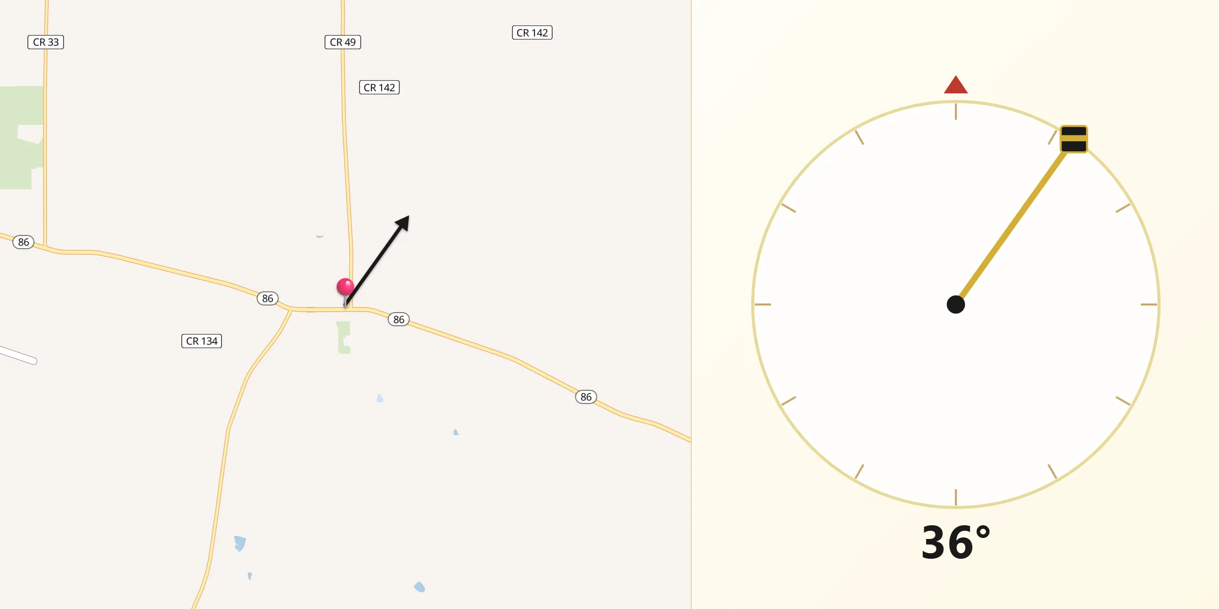 Qibla Direction from Kiowa